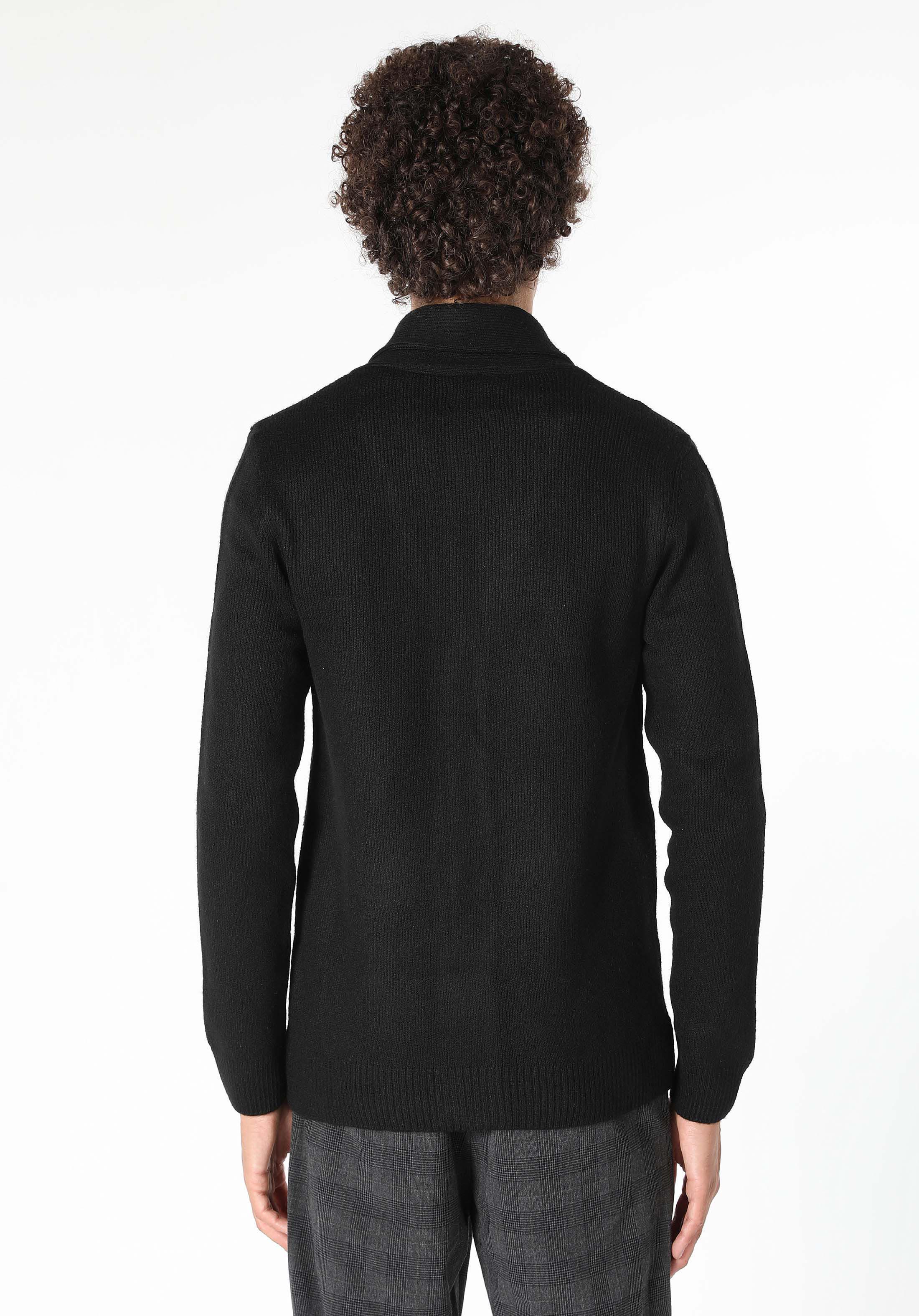 Slim Fit   Erkek Siyah Hırka