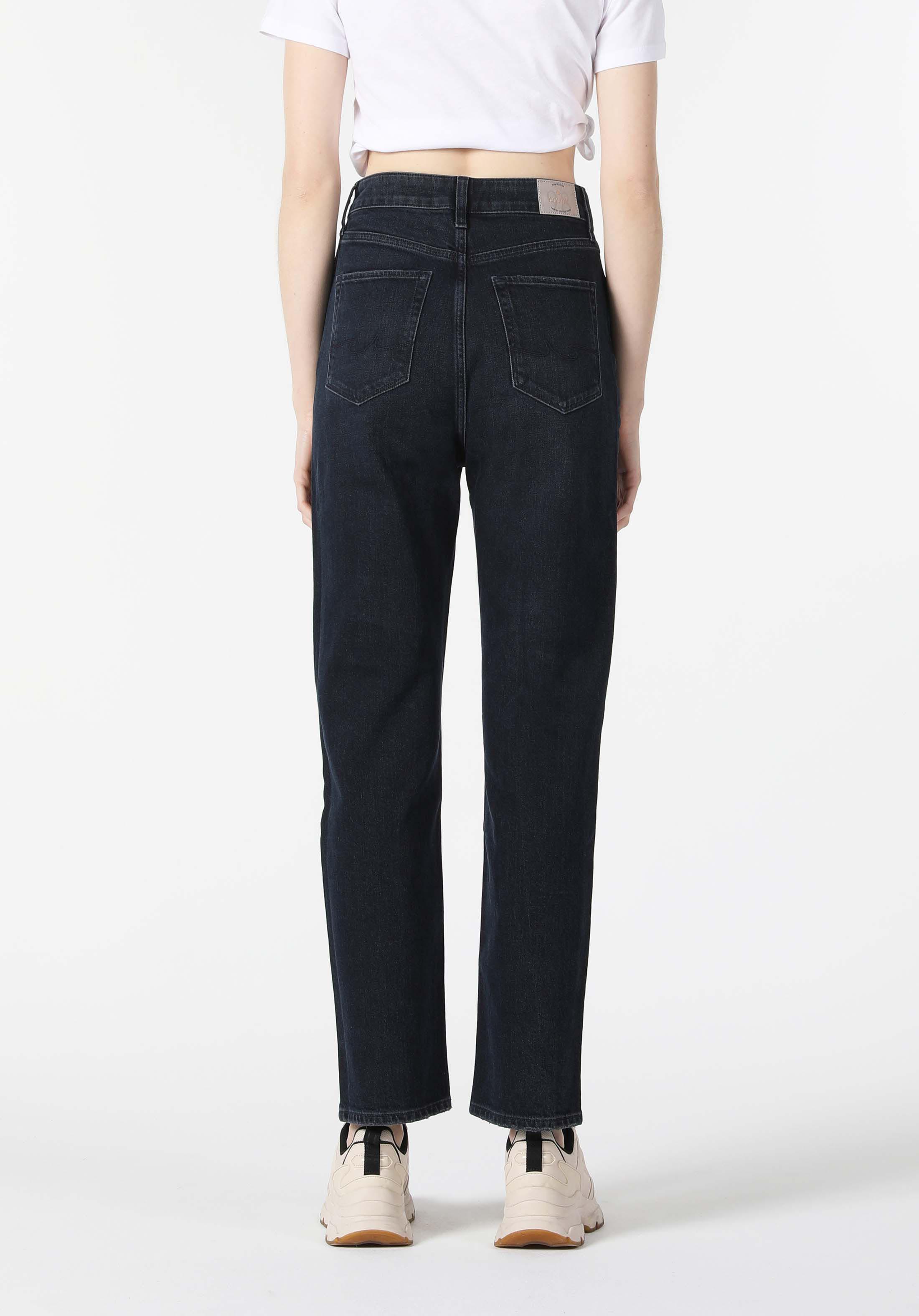 Straight Fit Yüksel Bel Bootcut Kadın Denim Jean Pantolon