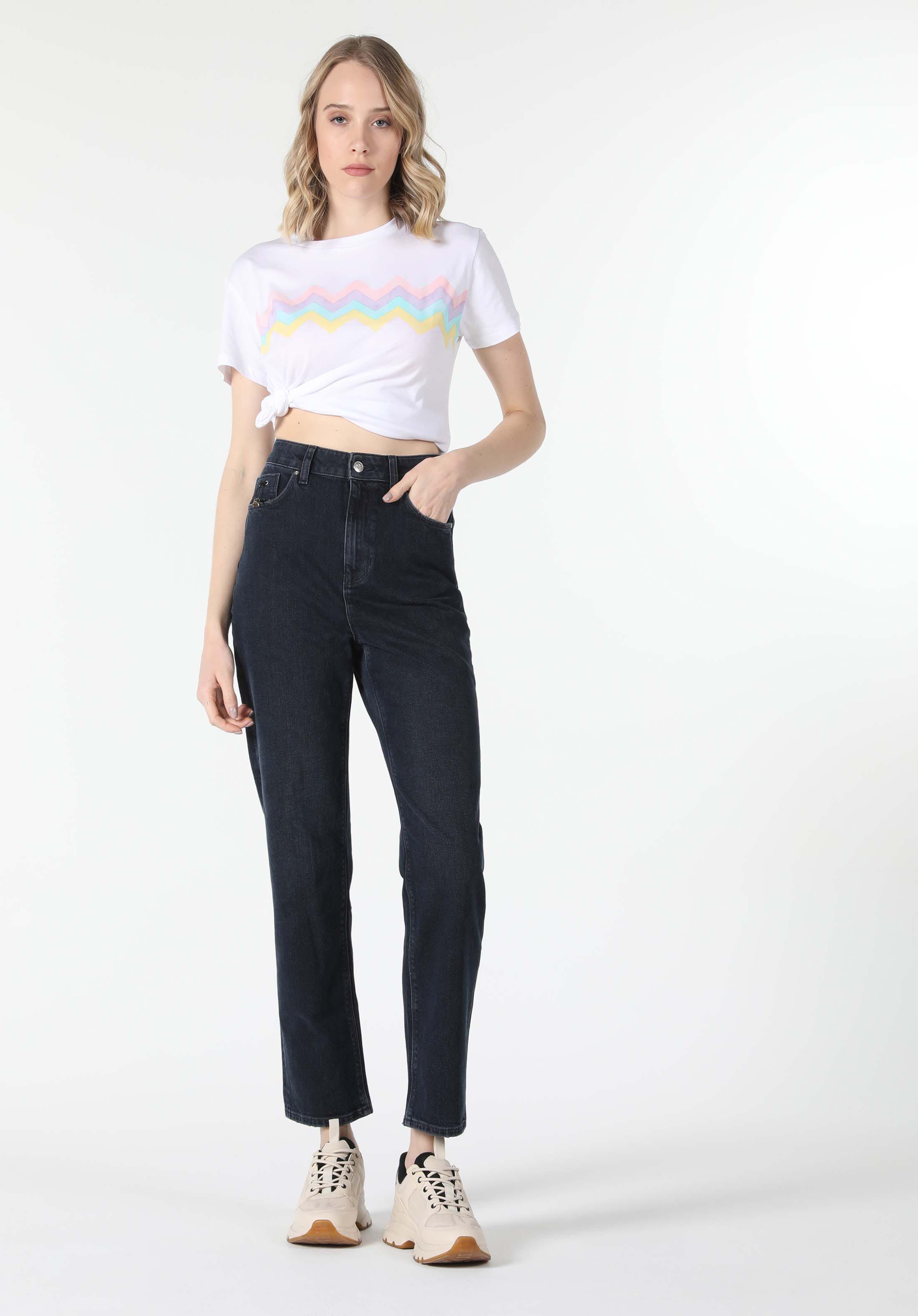 Straight Fit Yüksel Bel Bootcut Kadın Denim Jean Pantolon