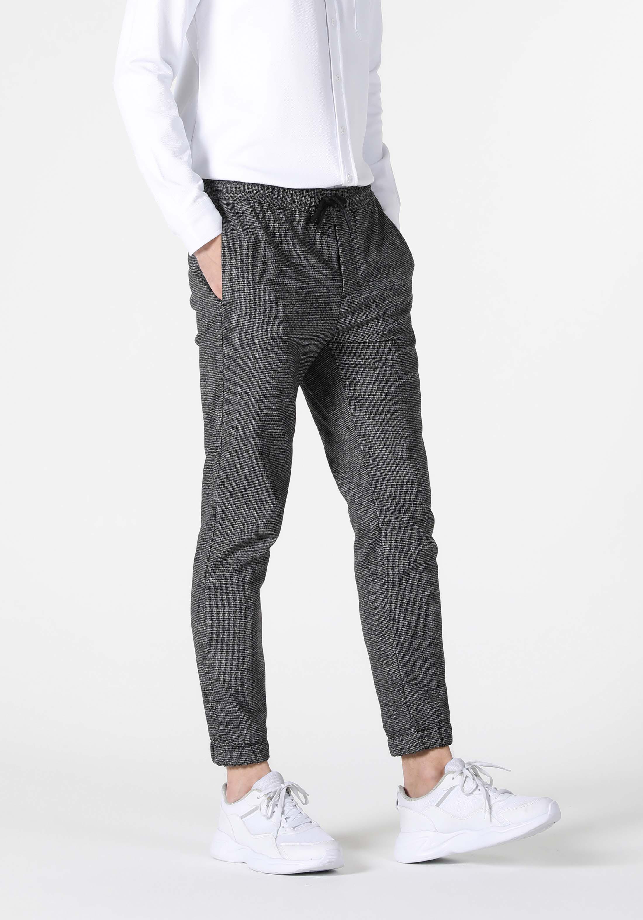 Slim Fit Orta Bel Düz Paça Erkek Siyah  Pantolon