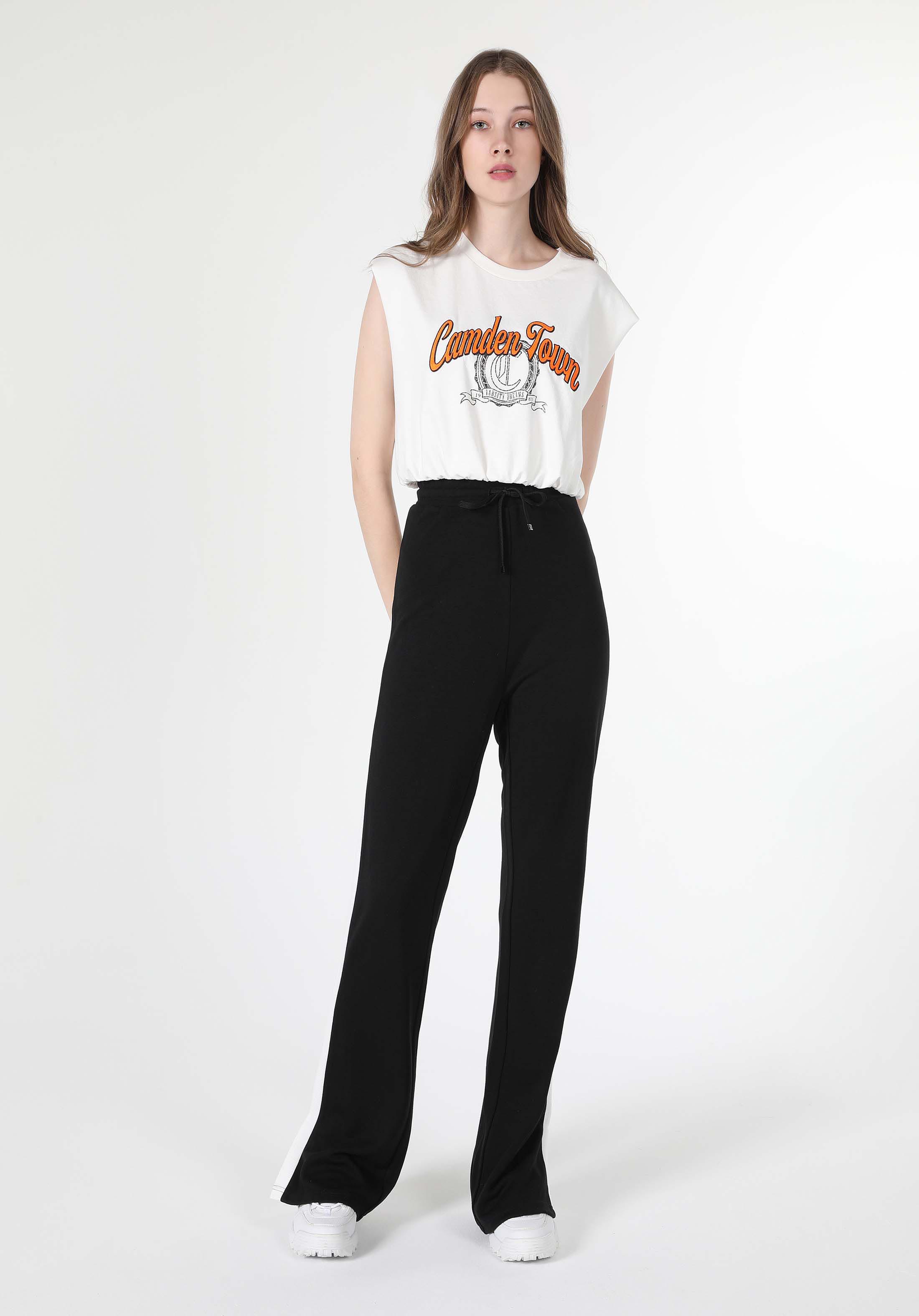 Regular Fit Orta Bel Düz Kadın Siyah Eşofman Altı Cl1060608