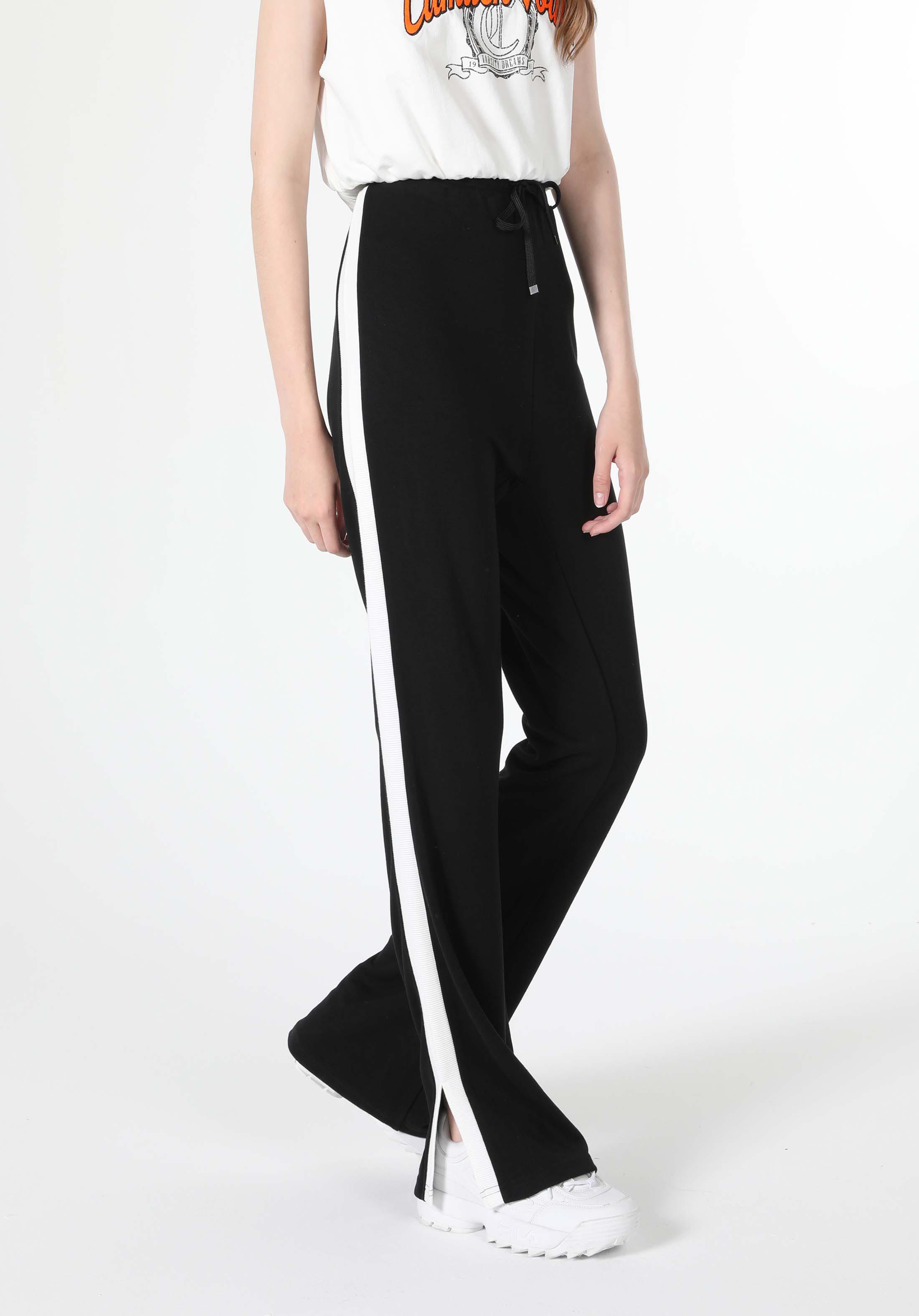Regular Fit Orta Bel Düz Kadın Siyah Eşofman Altı Cl1060608