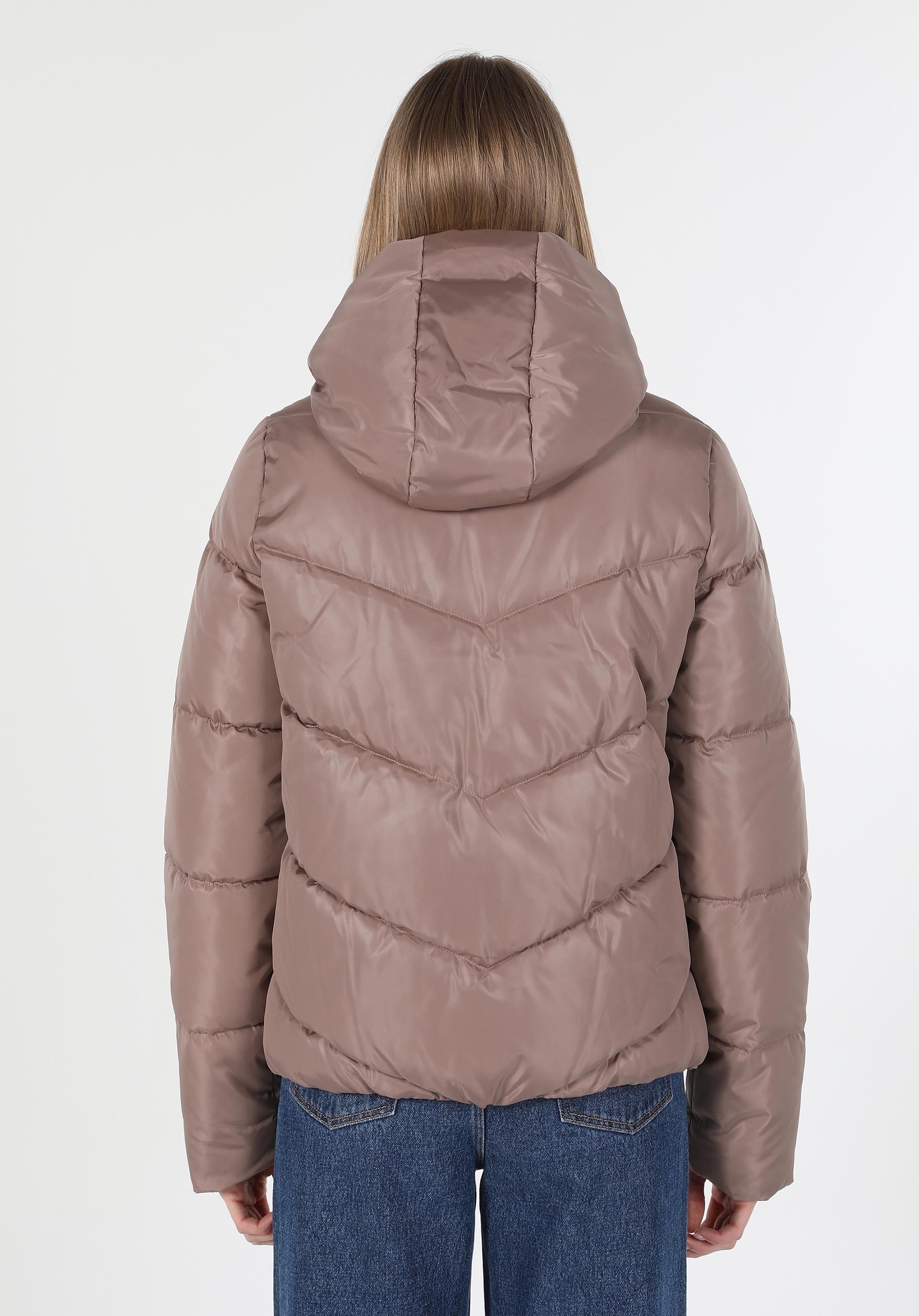Regular Fit Kapüşonlu Fermuarlı Astarlı  Kadın  Mont
