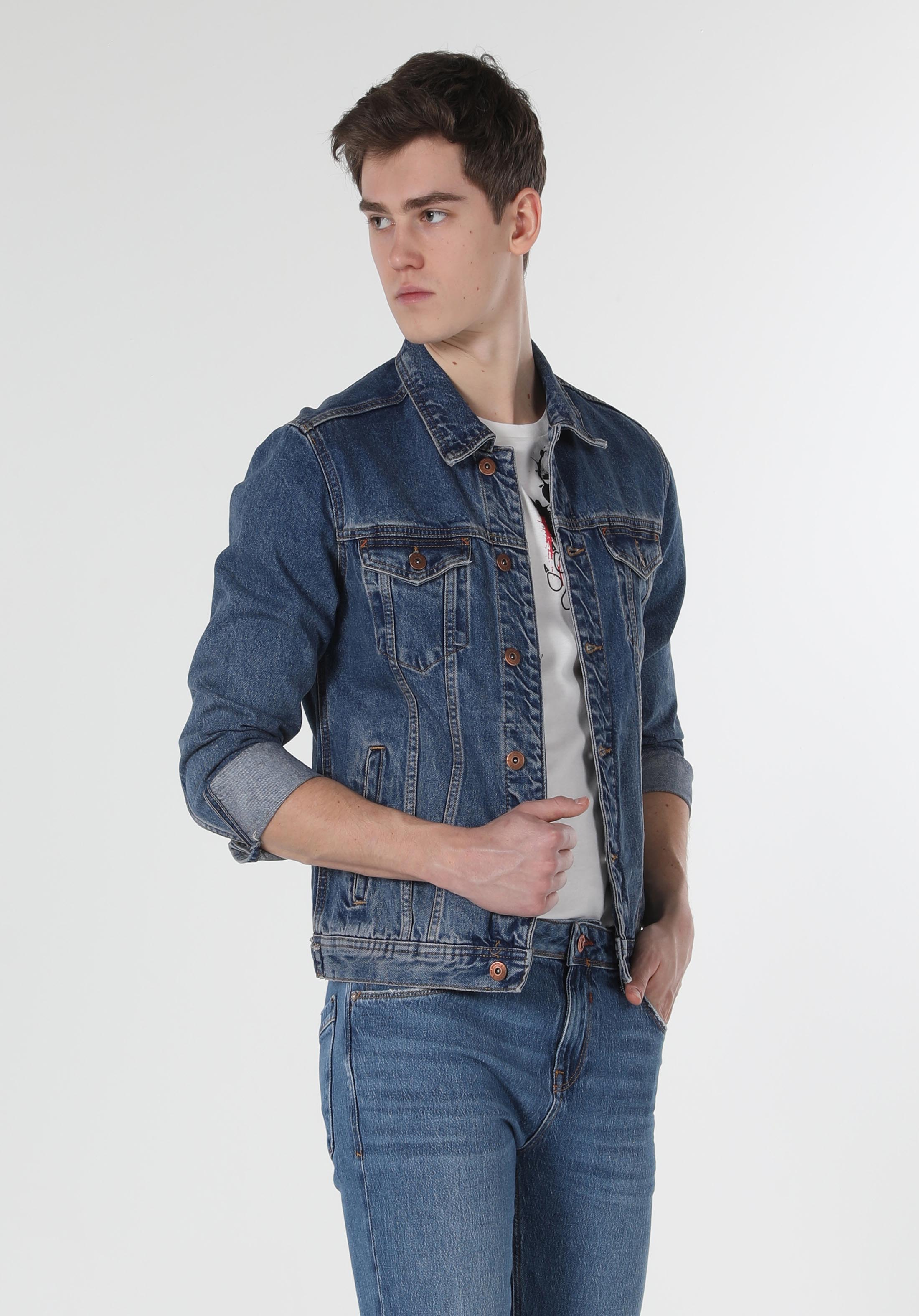 Regular Fit Mavi Erkek Ceket
