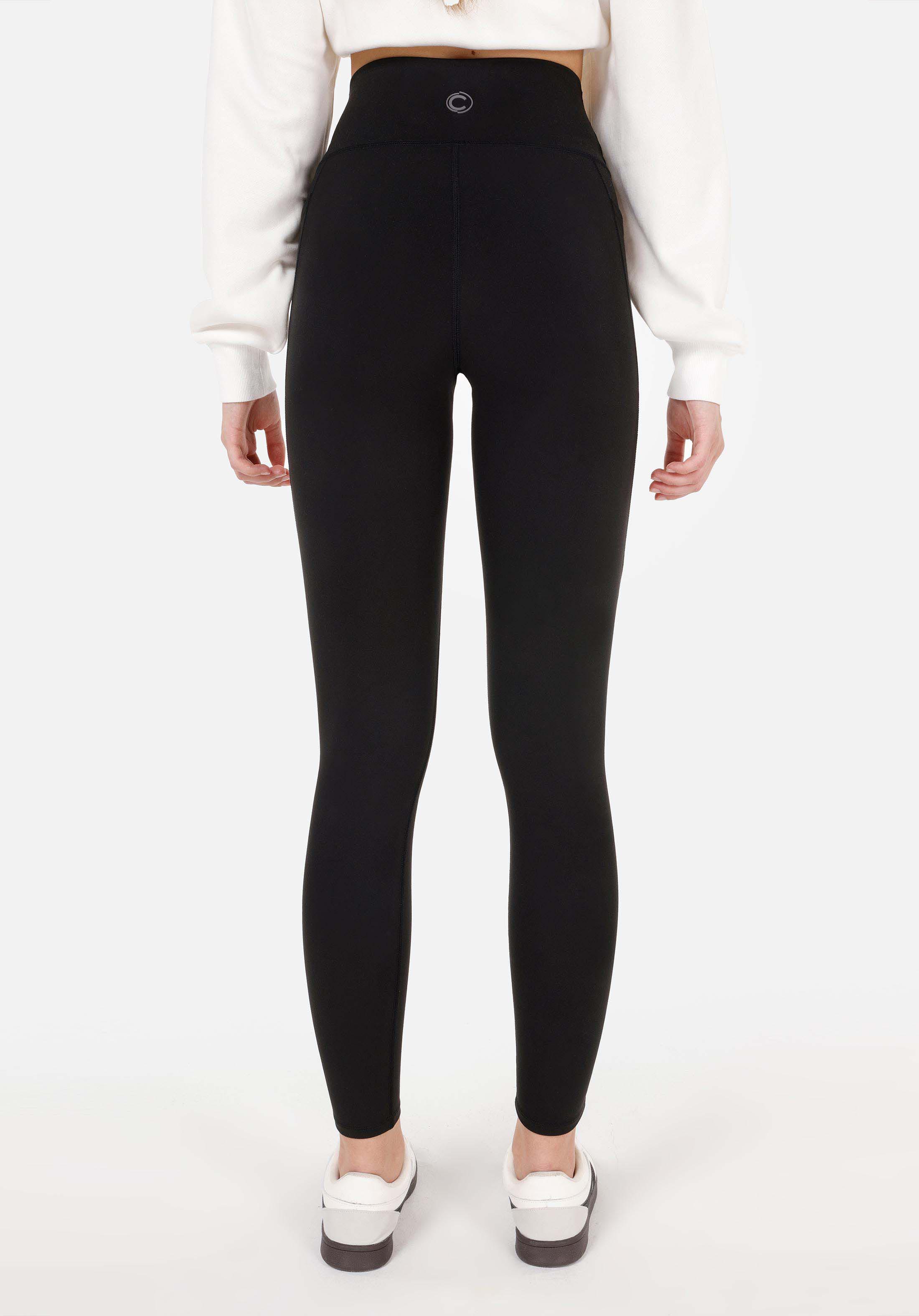 Slim Fit Yüksel Bel  Kadın Siyah Örme Tayt