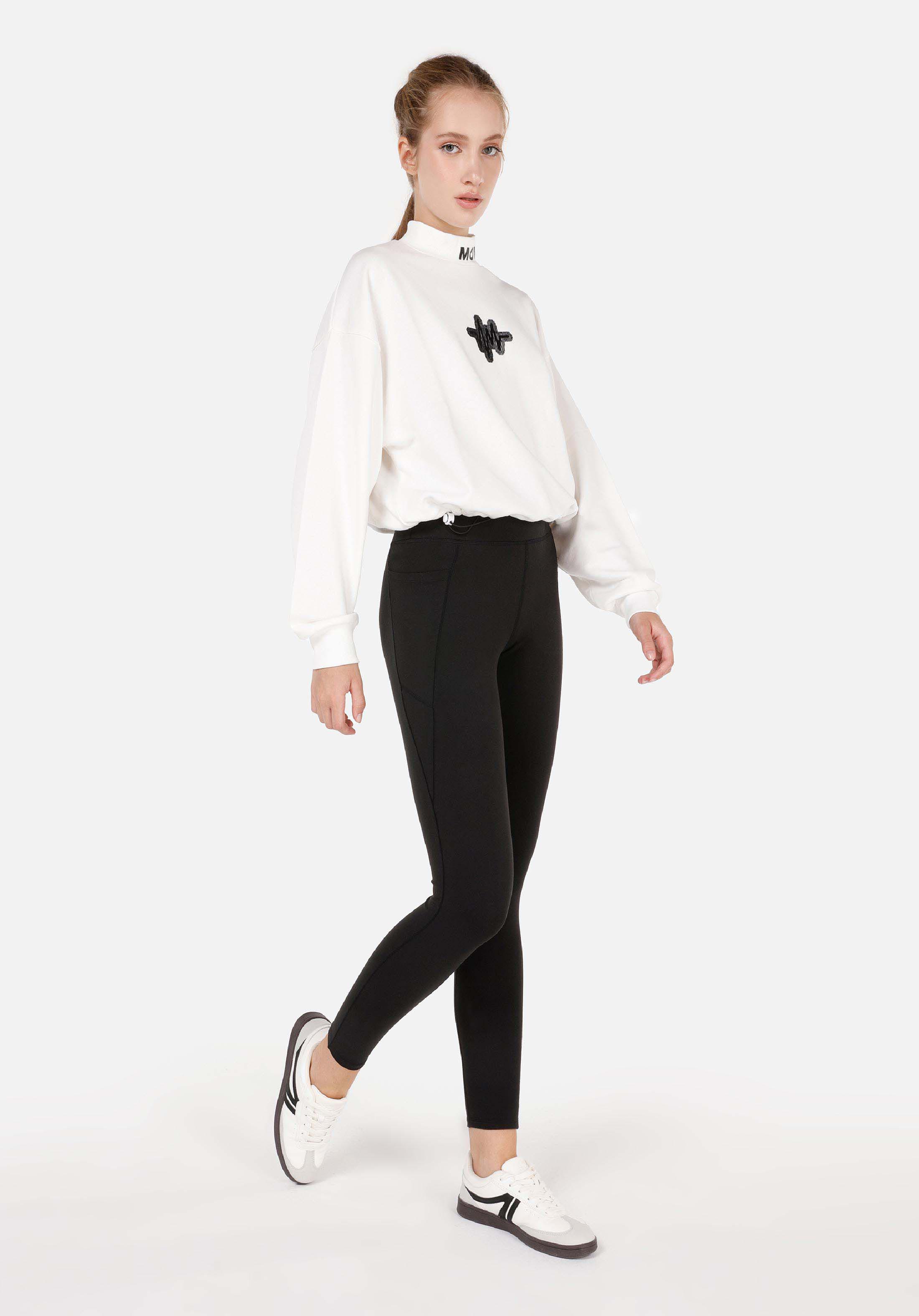 Slim Fit Yüksel Bel  Kadın Siyah Örme Tayt