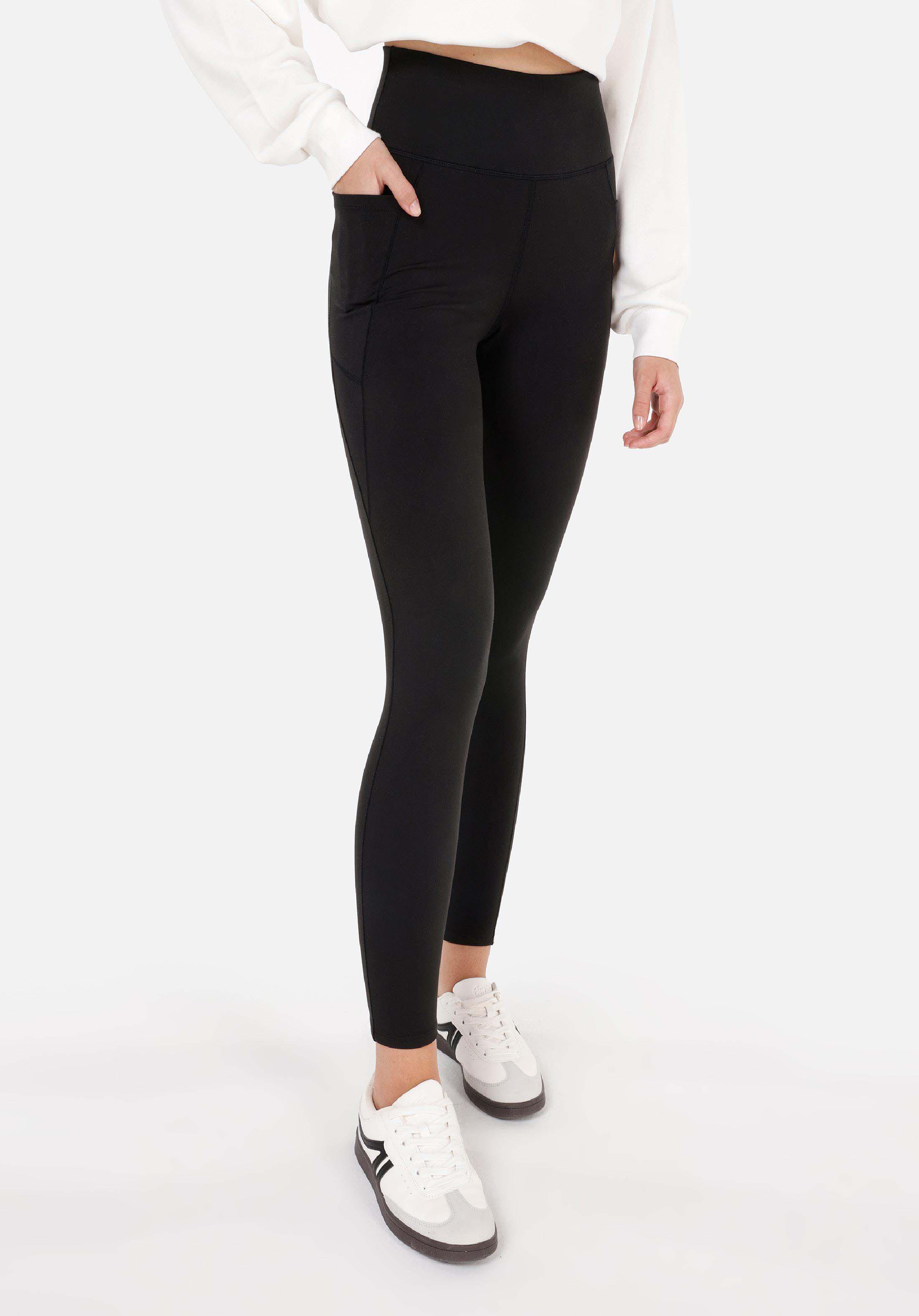 Slim Fit Yüksel Bel  Kadın Siyah Örme Tayt
