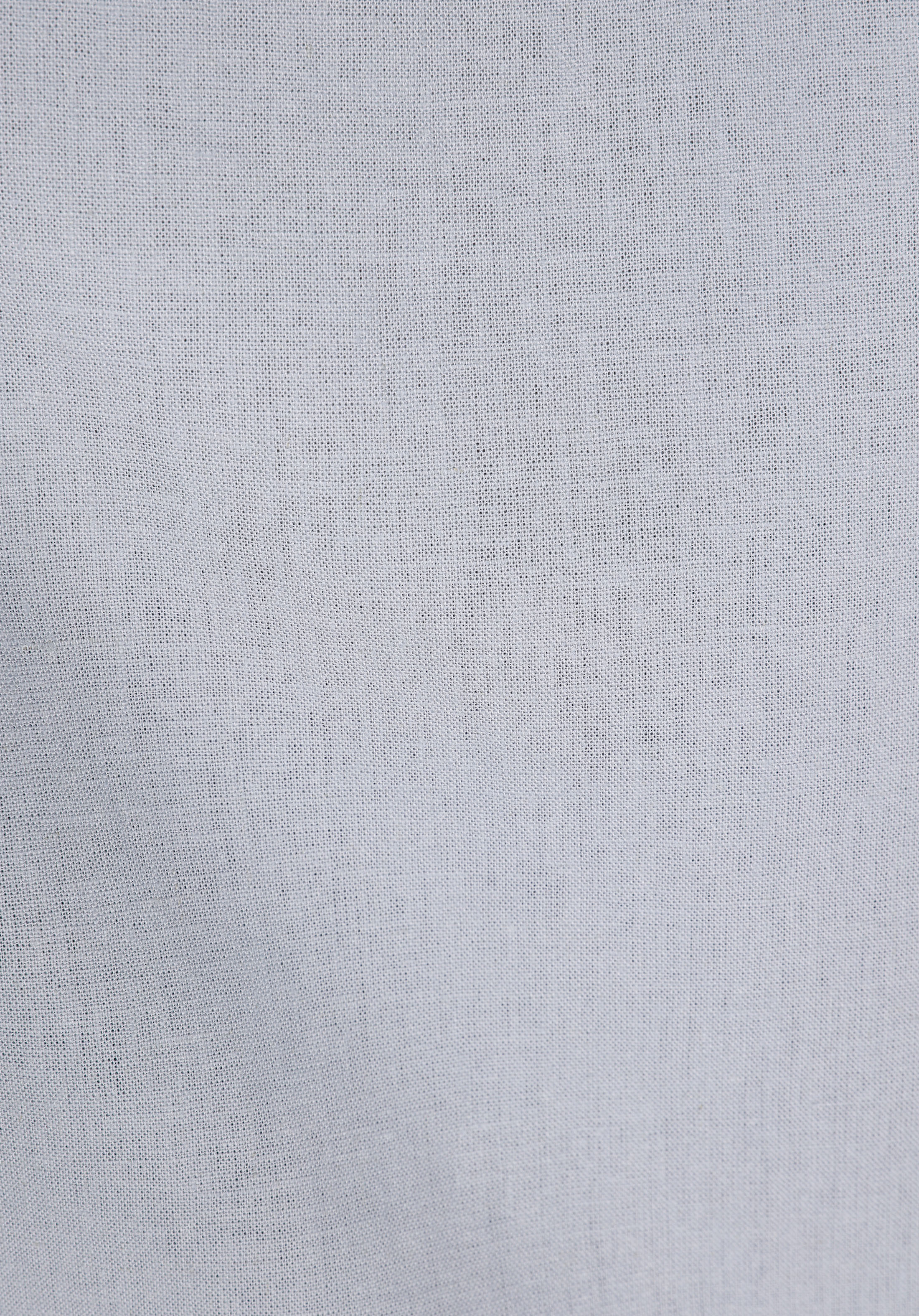 Relaxed Fit Shirt Neck Düz Erkek Keten Karışımlı Gri Uzun Kol Gömlek