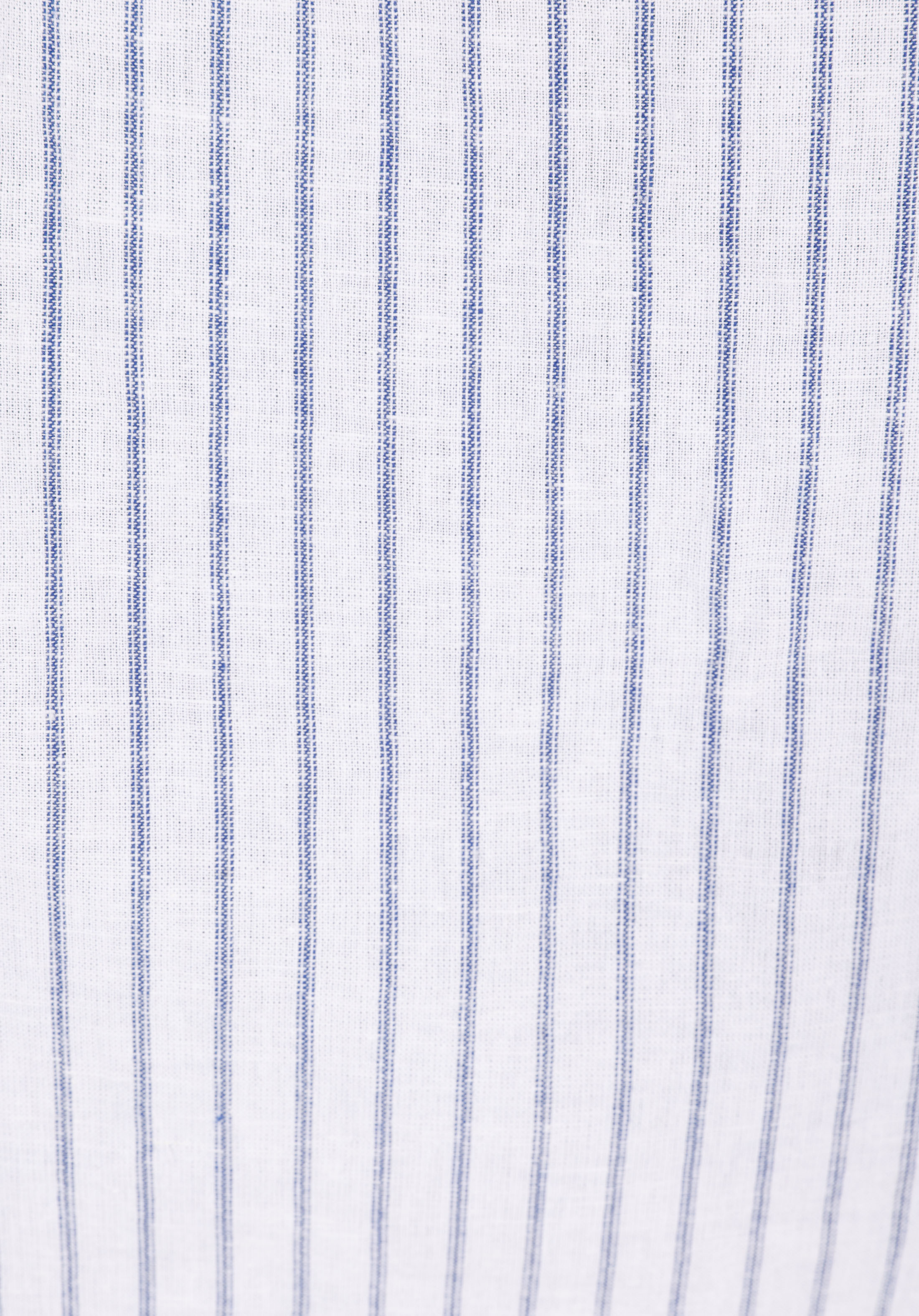 Regular Fit Shirt Neck Çizgili Erkek Keten Karışımlı Lacivert Uzun Kol Gömlek