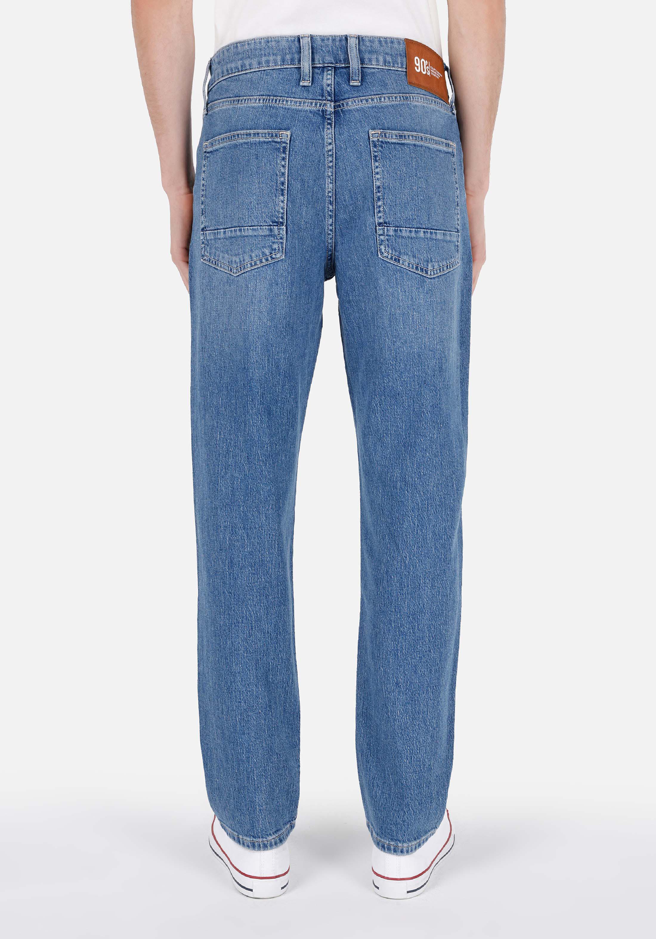 Loose Straight Fit   Erkek İndigo Jean Pantolon