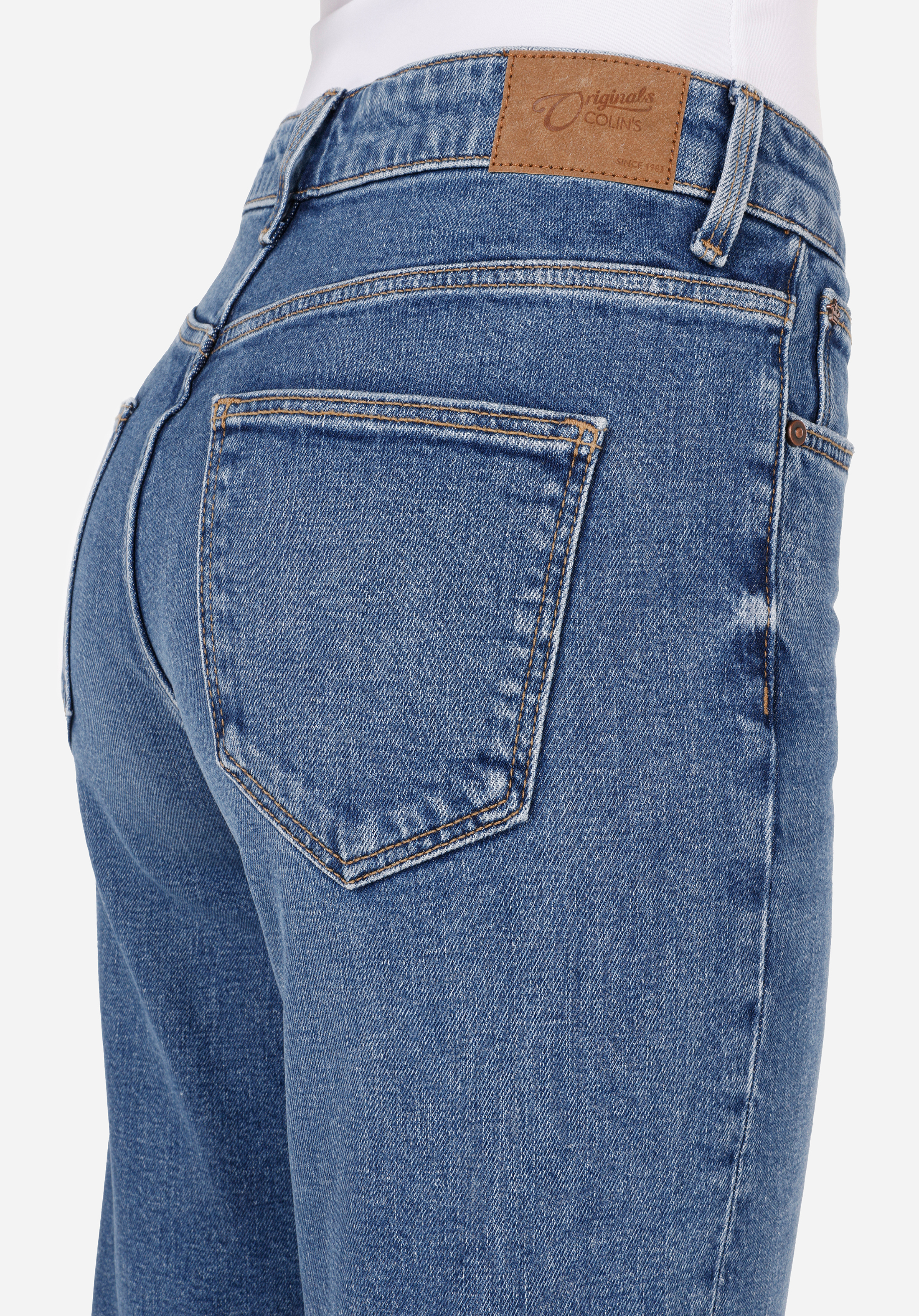 Mom Fit  Daralan Paça Kadın İndigo Jean Pantolon