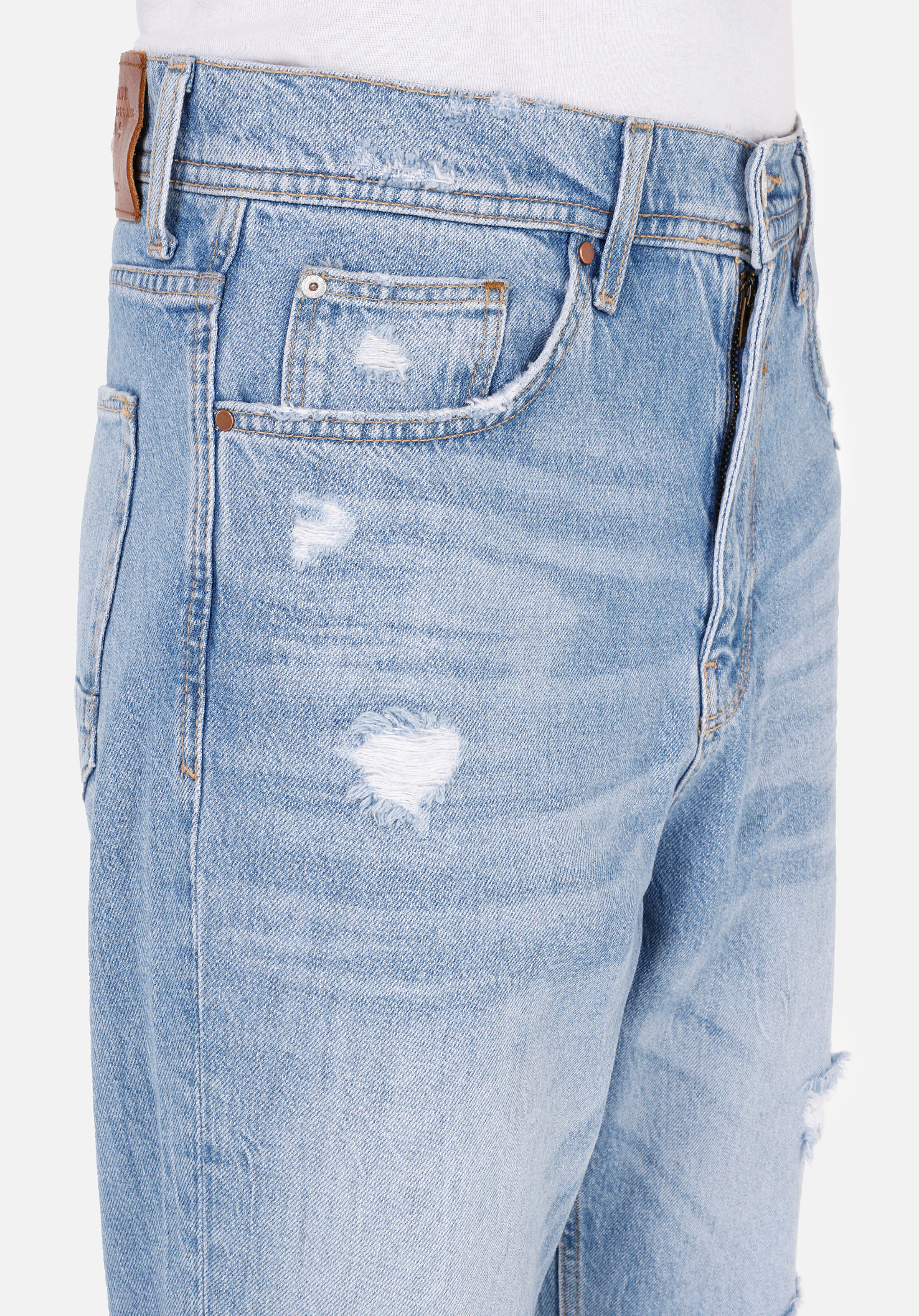 Loose Tapered Fit   Erkek İndigo Jean Pantolon