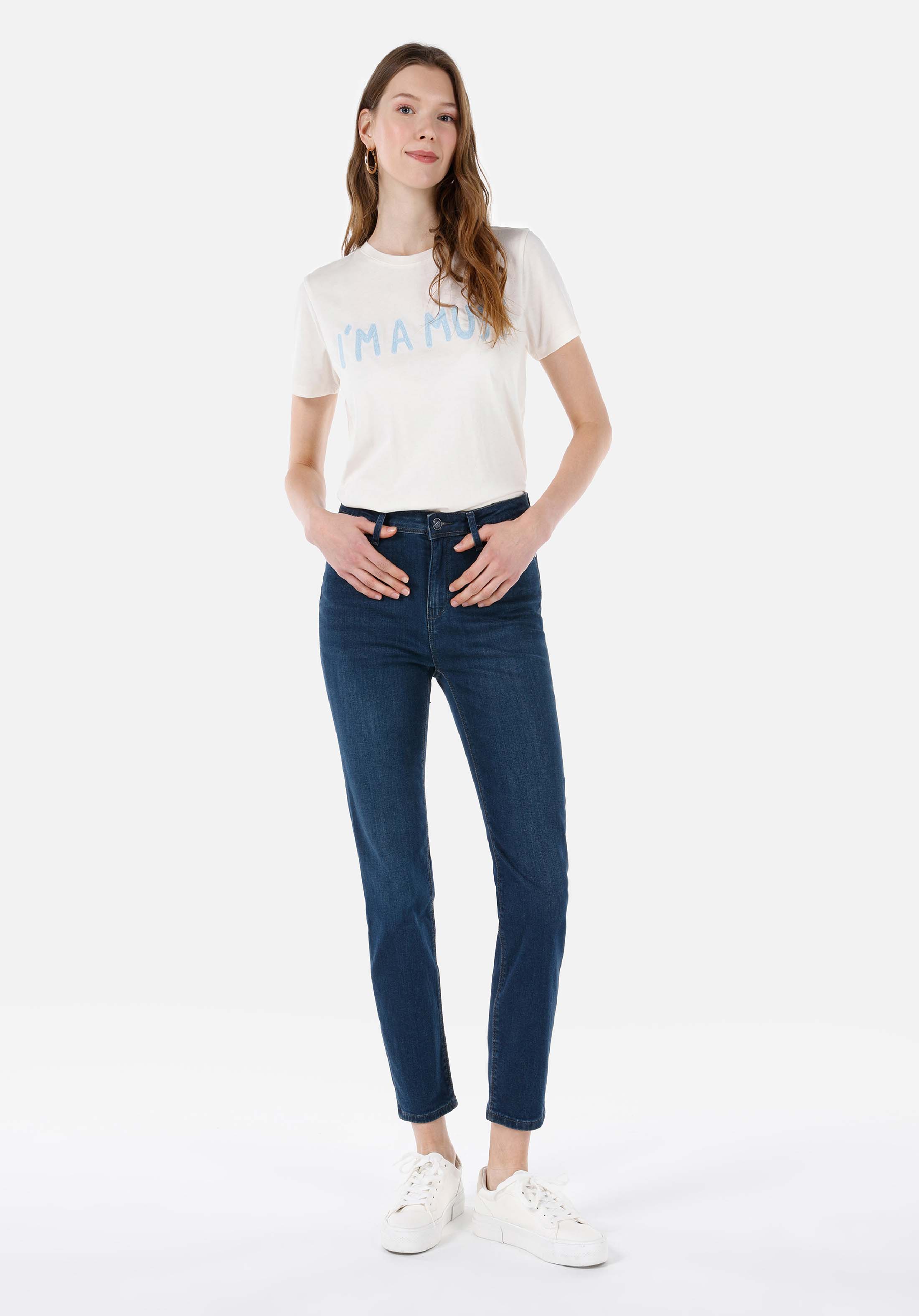 Slim Fit   Kadın Koyu İndigo Jean Pantolon