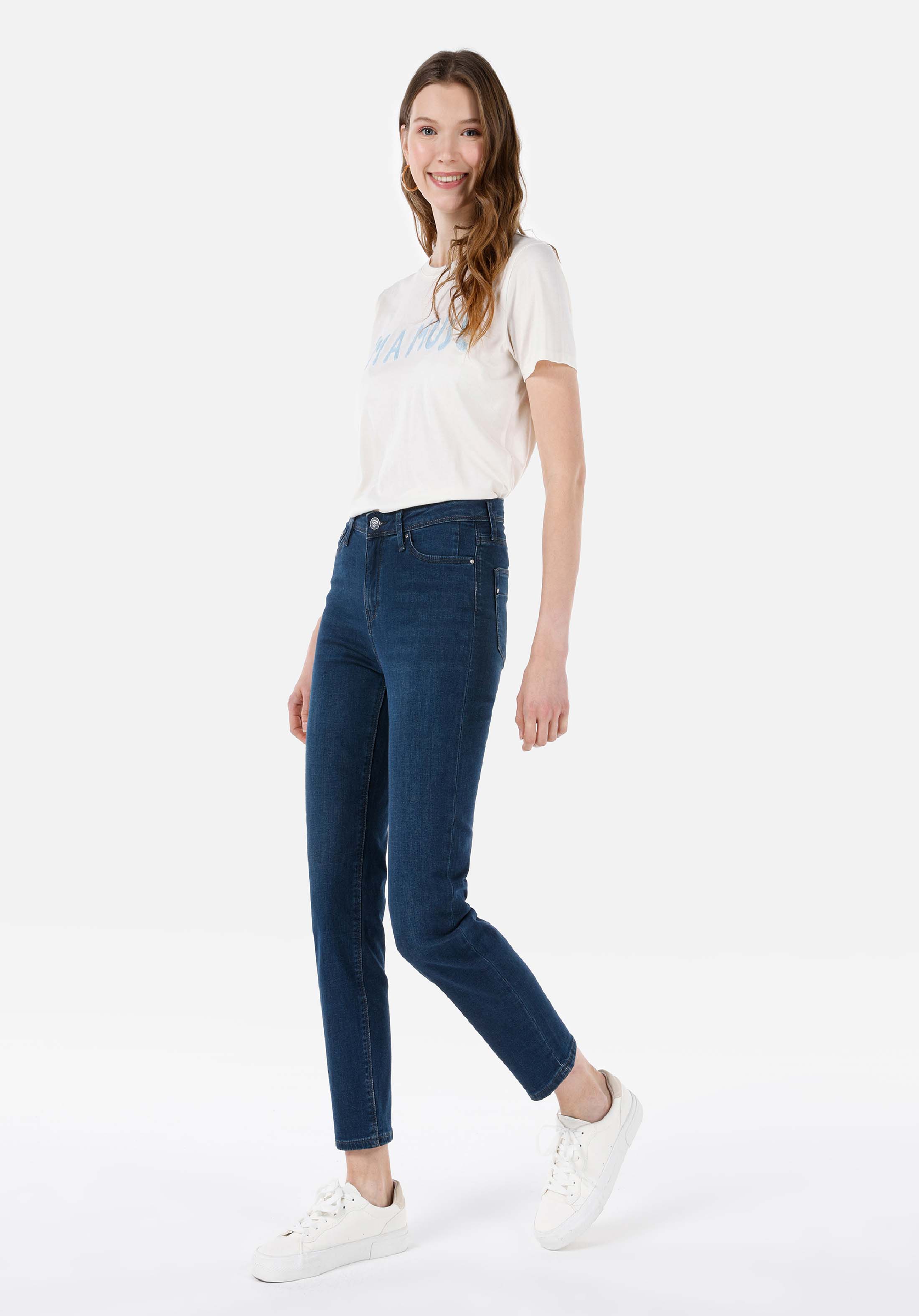 Slim Fit   Kadın Koyu İndigo Jean Pantolon
