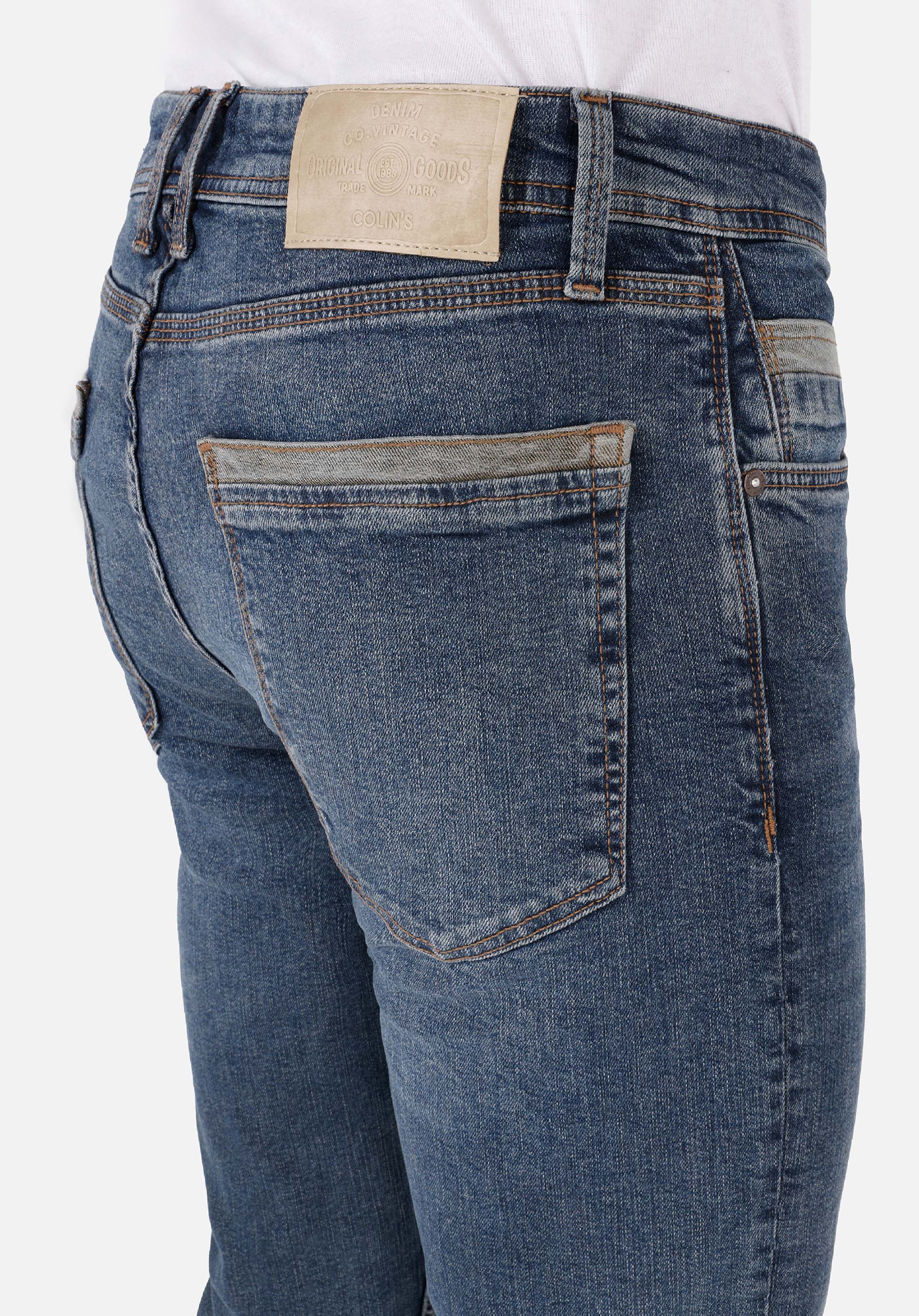 Regular Fit Orta Bel Daralan Paça Erkek İndigo Jean Pantolon
