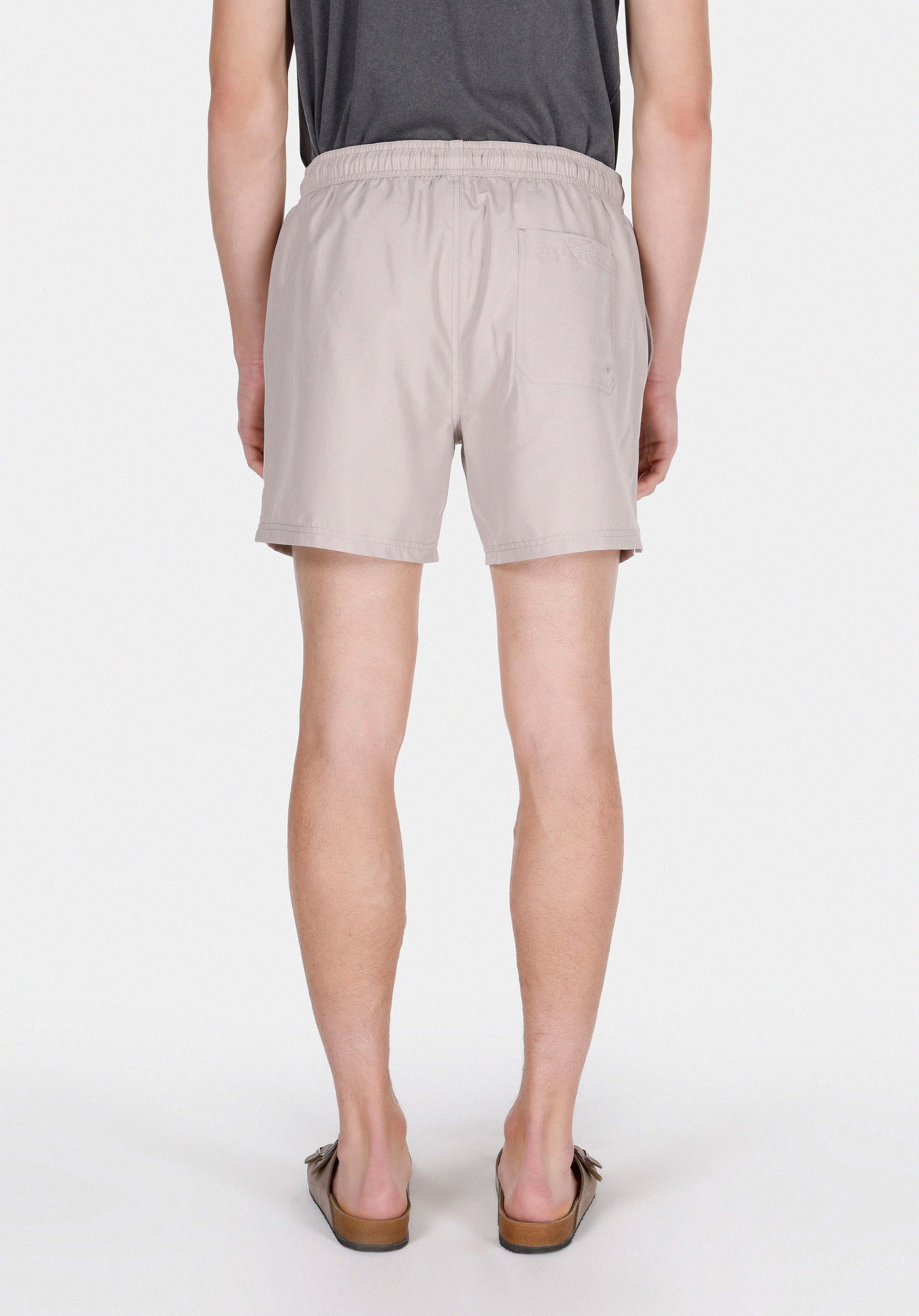 Slim Fit Düz Erkek Bej Deniz Şortu
