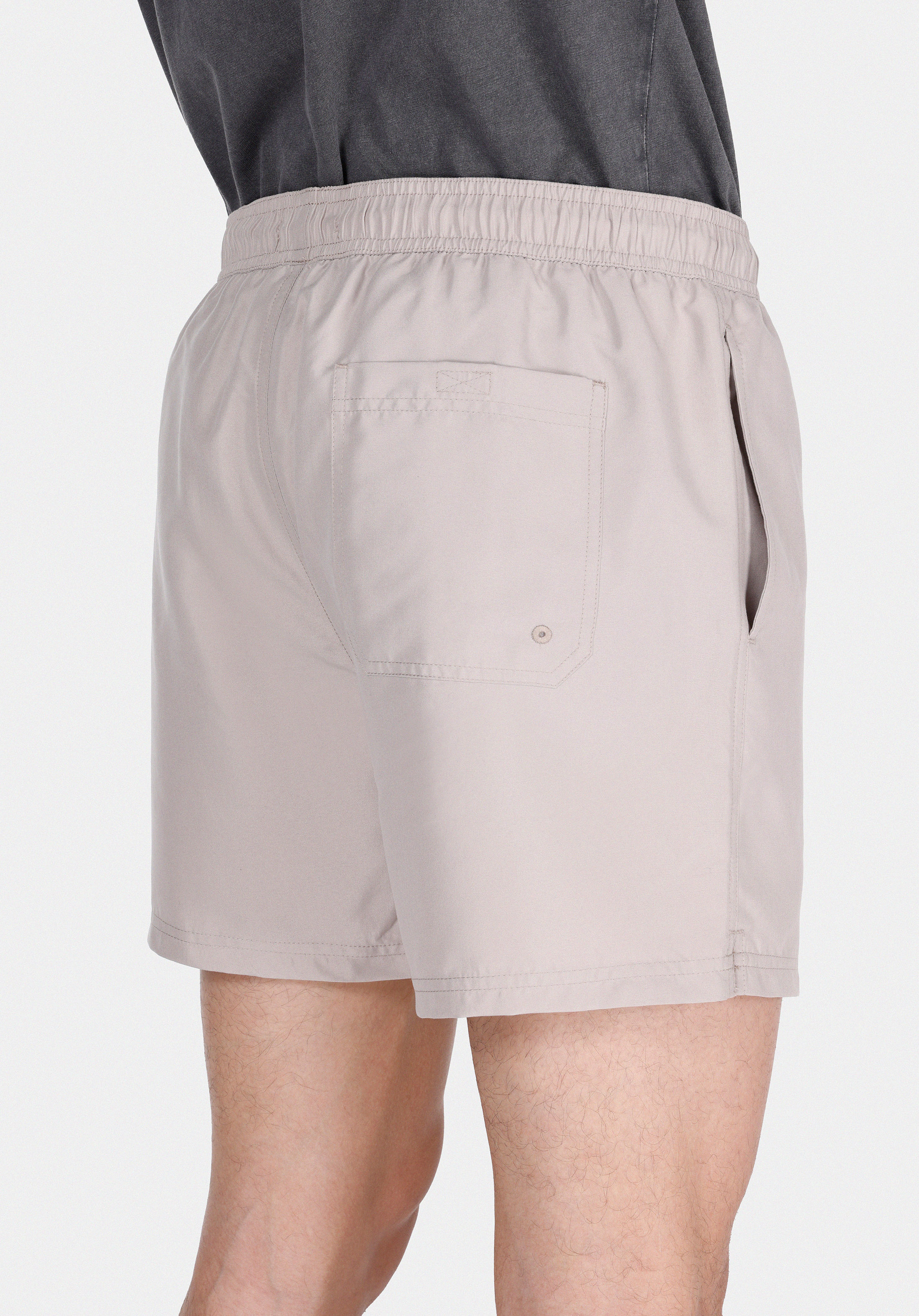 Slim Fit Düz Erkek Bej Deniz Şortu