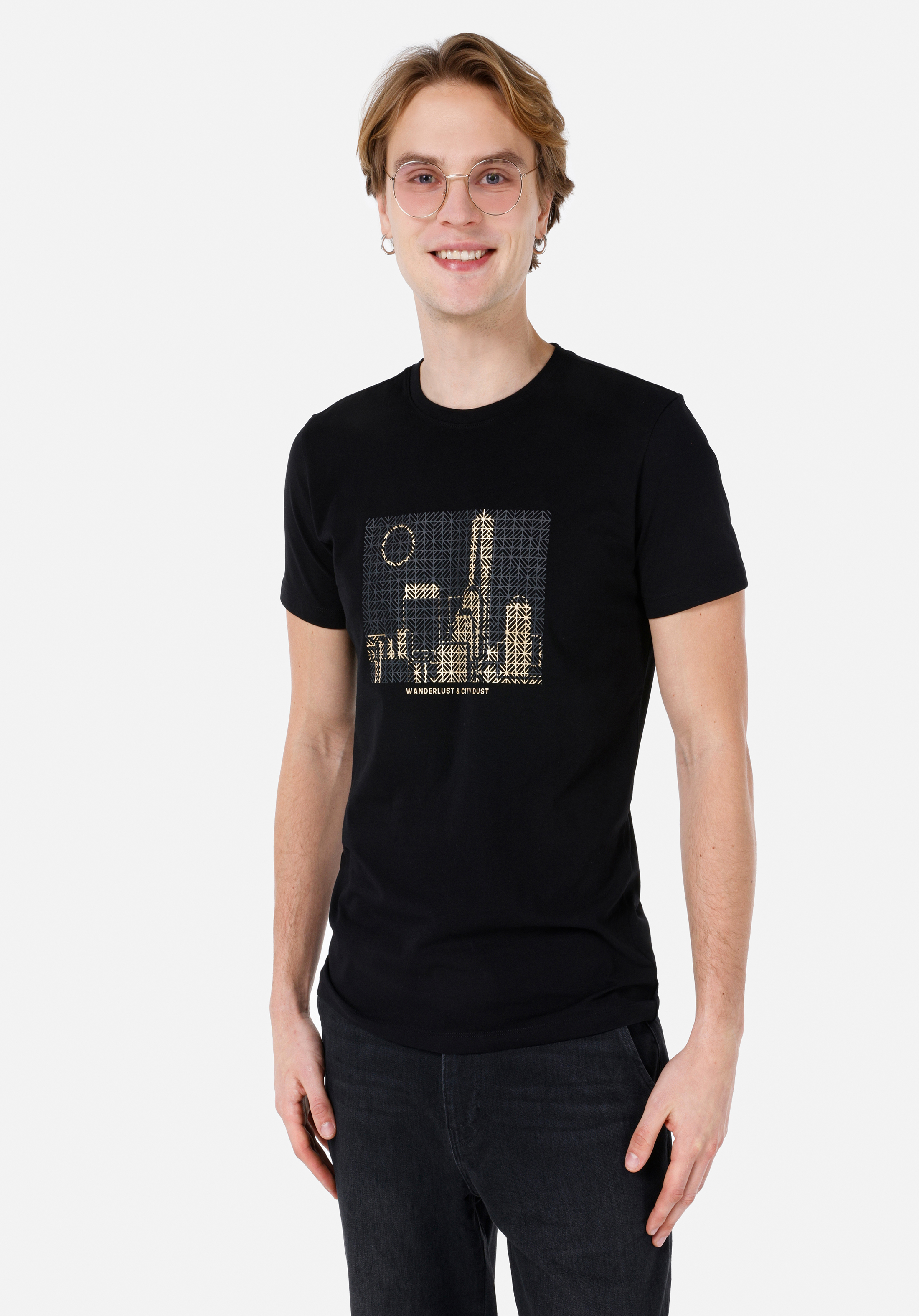 Slim Fit Yuvarlak Yaka Düz Erkek Siyah Kısa Kol Tişört