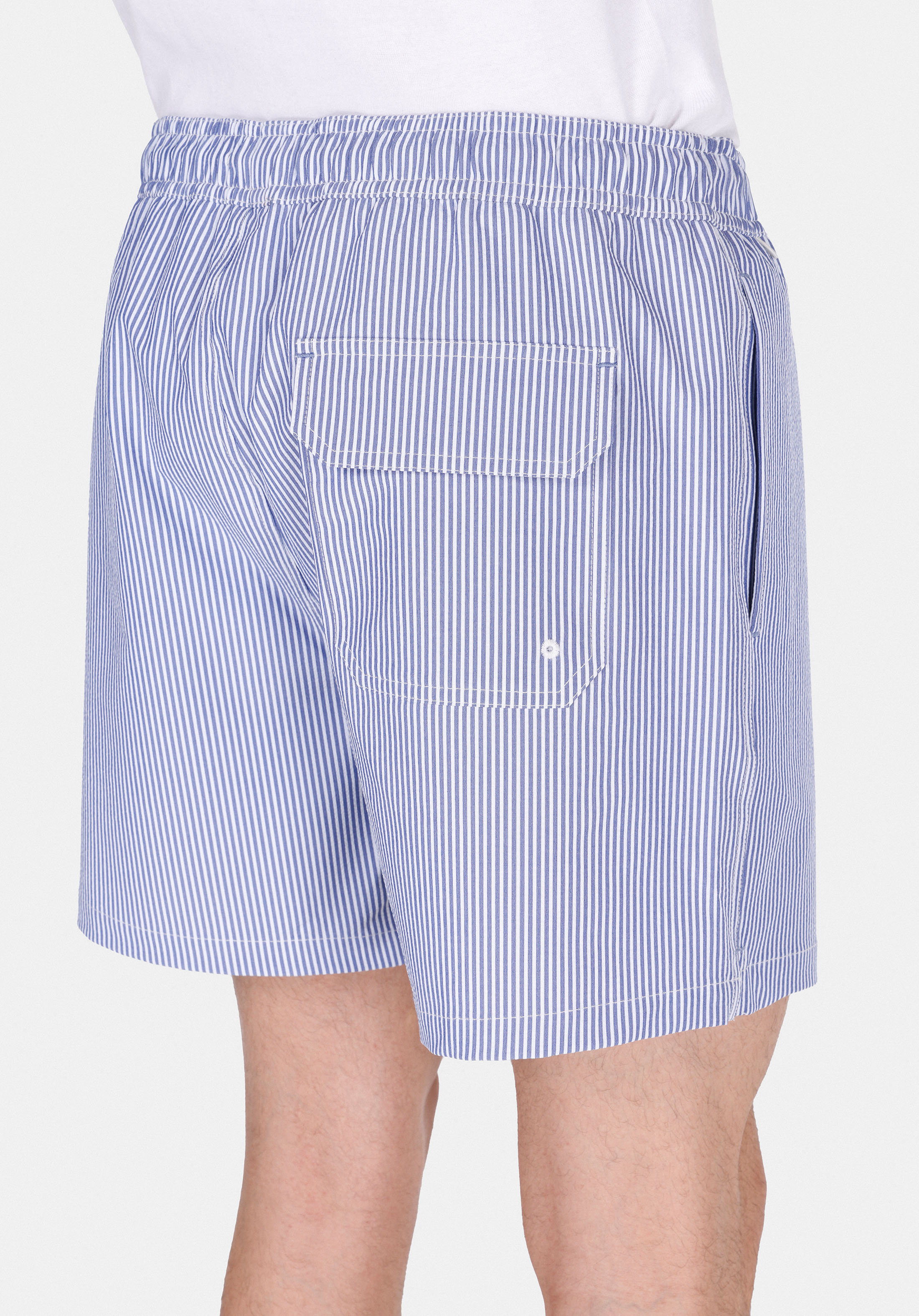 Slim Fit Çizgili Erkek Lacivert Deniz Şortu