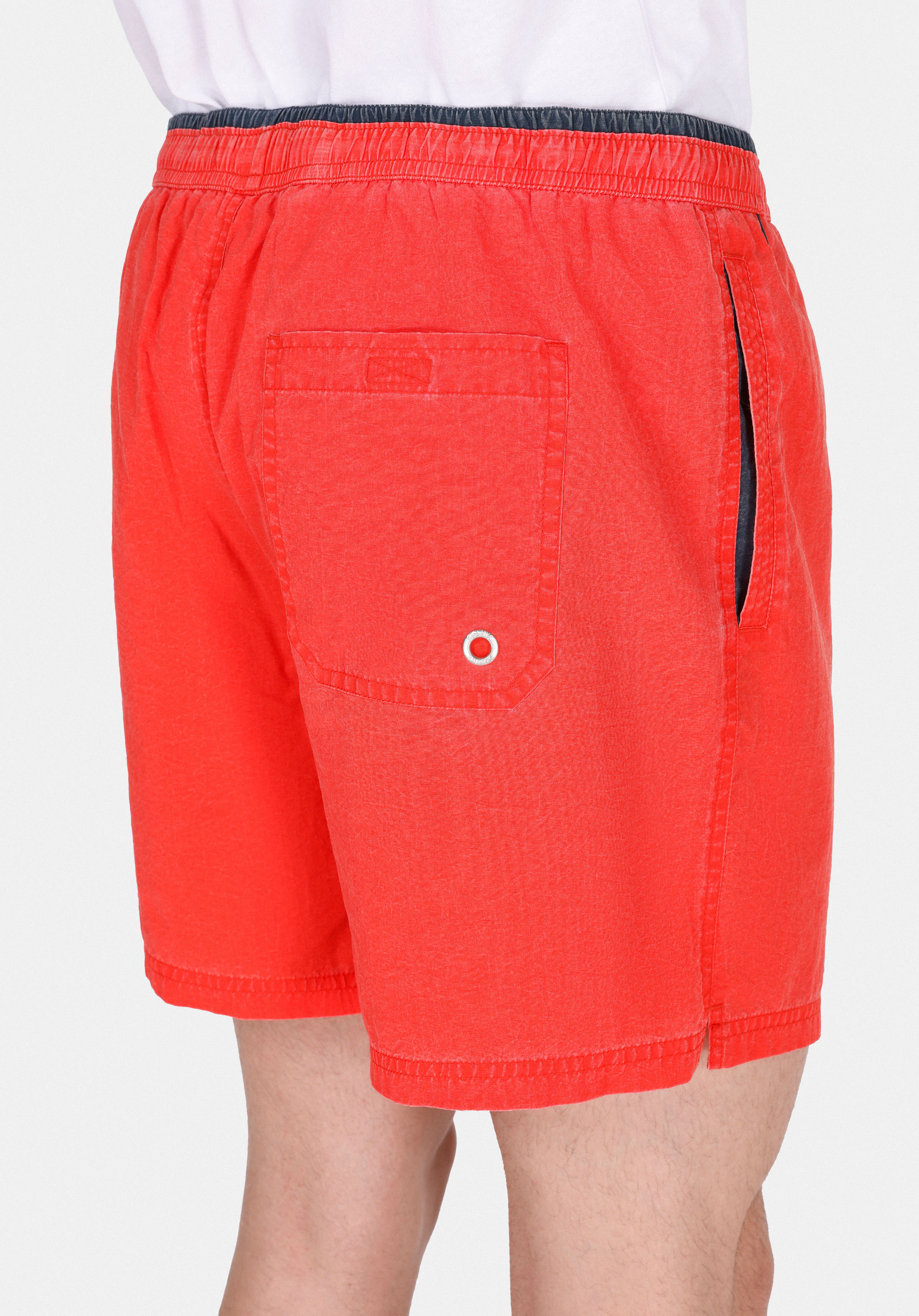 Slim Fit Düz Erkek Kirmizi Deniz Şortu