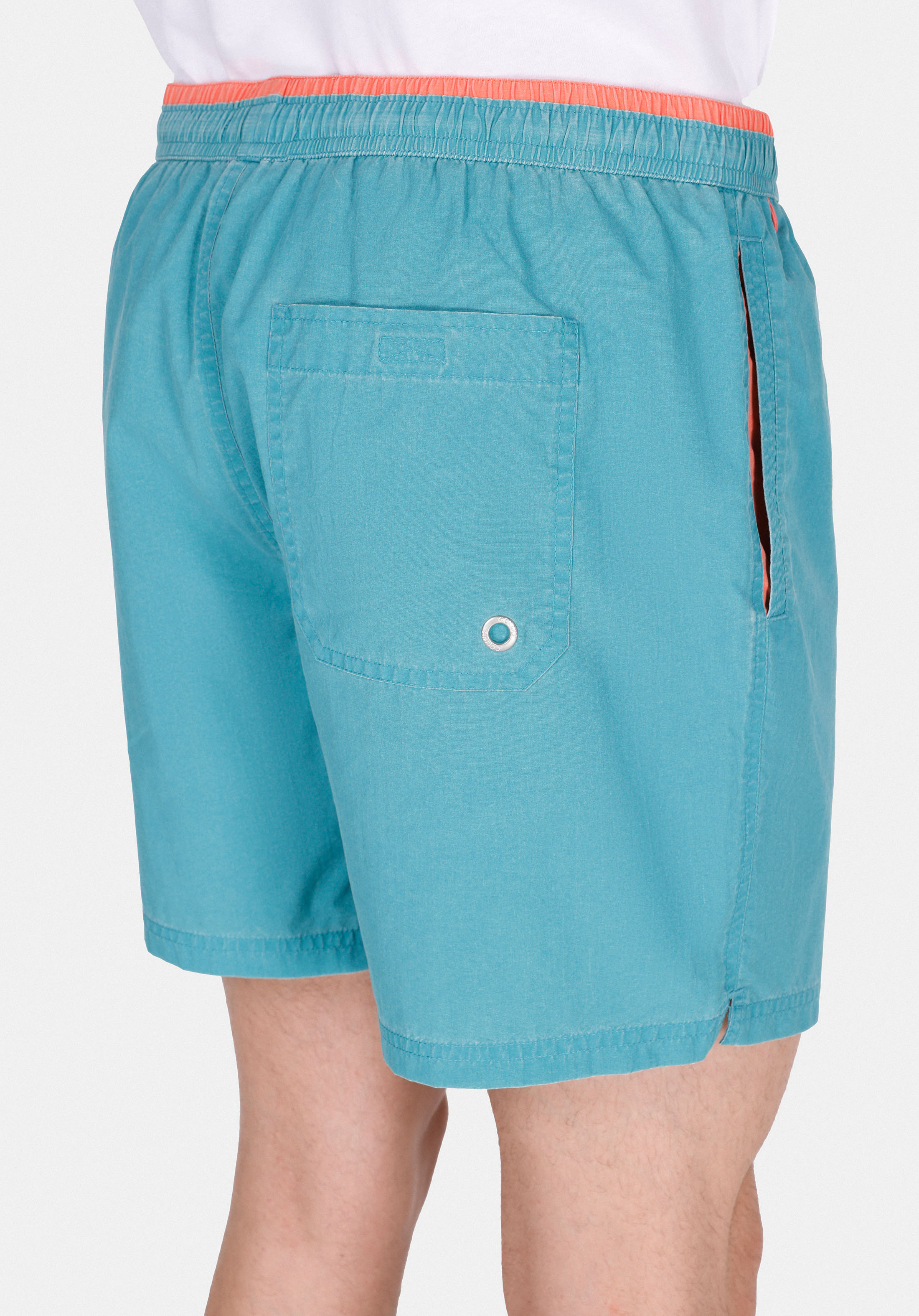 Slim Fit Düz Erkek Mavi Deniz Şortu