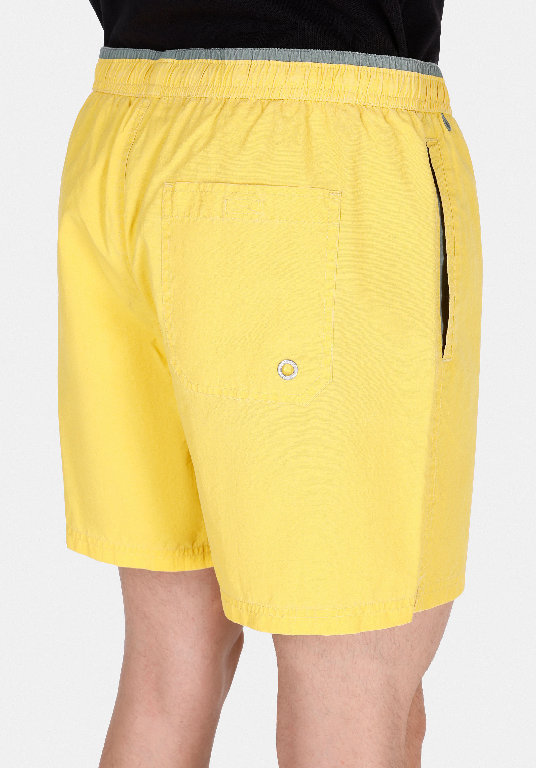 Slim Fit Düz Erkek Sari Deniz Şortu