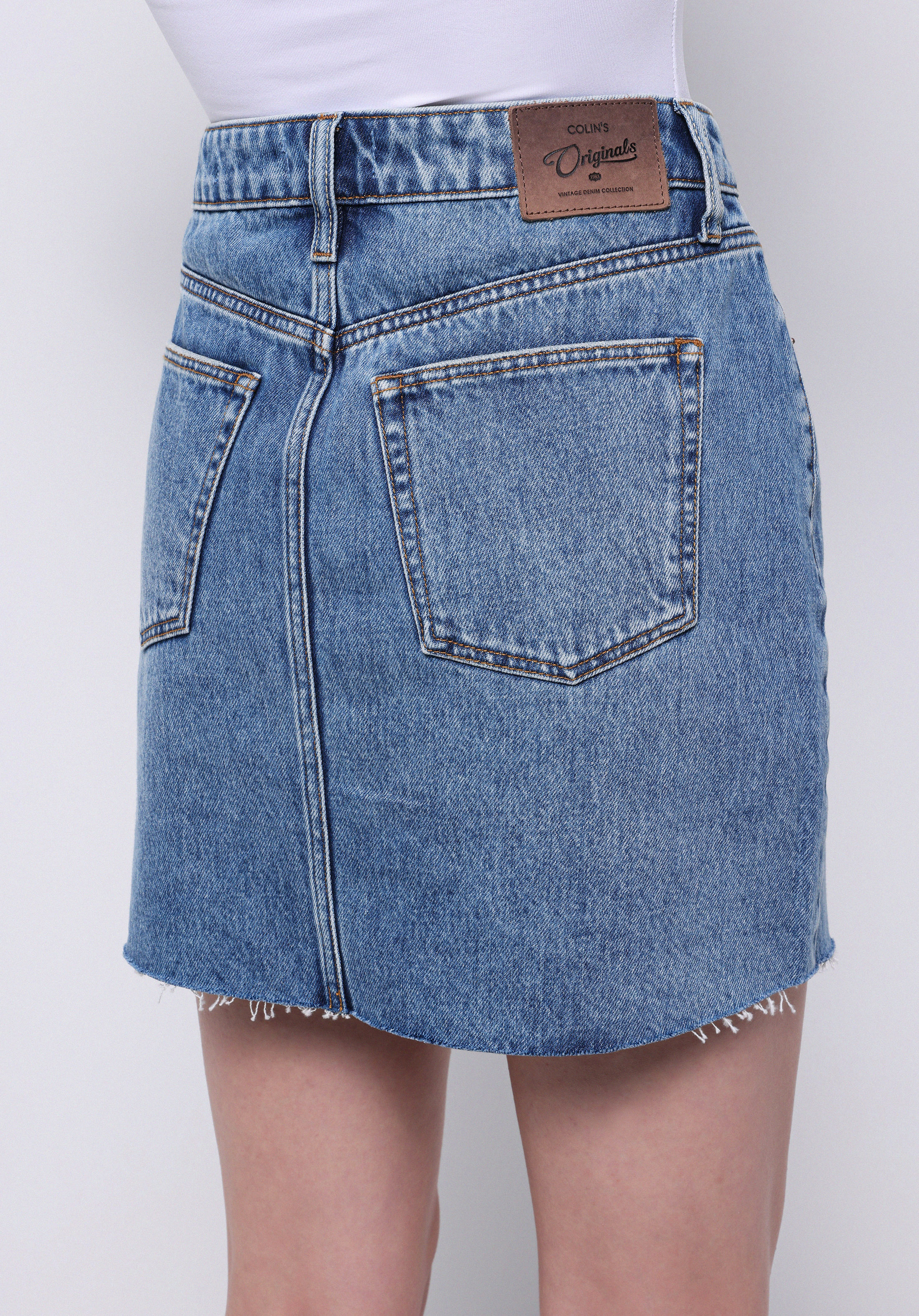 Slim Fit Düz Fermuarlı Kadın Denim Etek