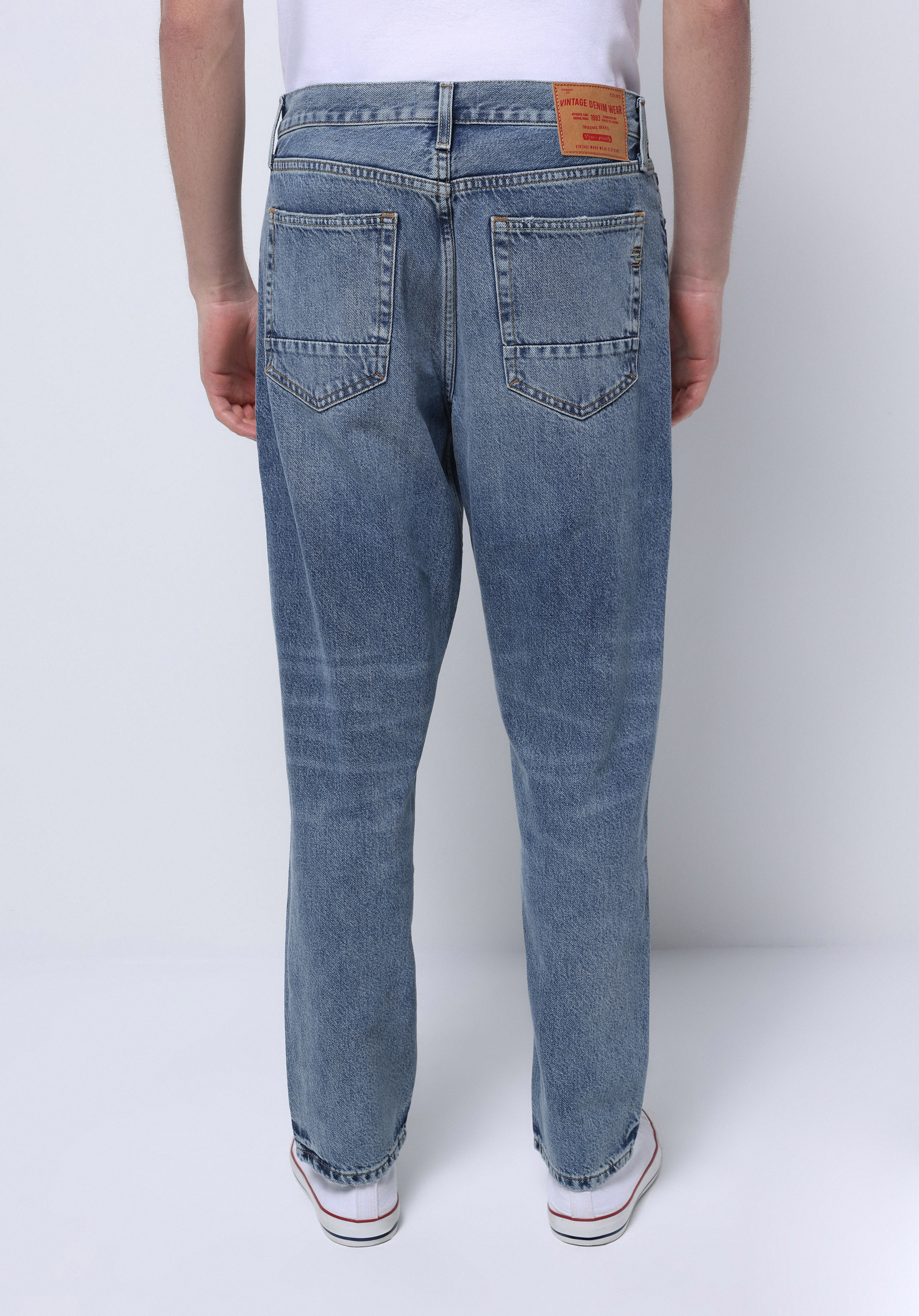 Loose Tapered Fit   Erkek İndigo Jean Pantolon