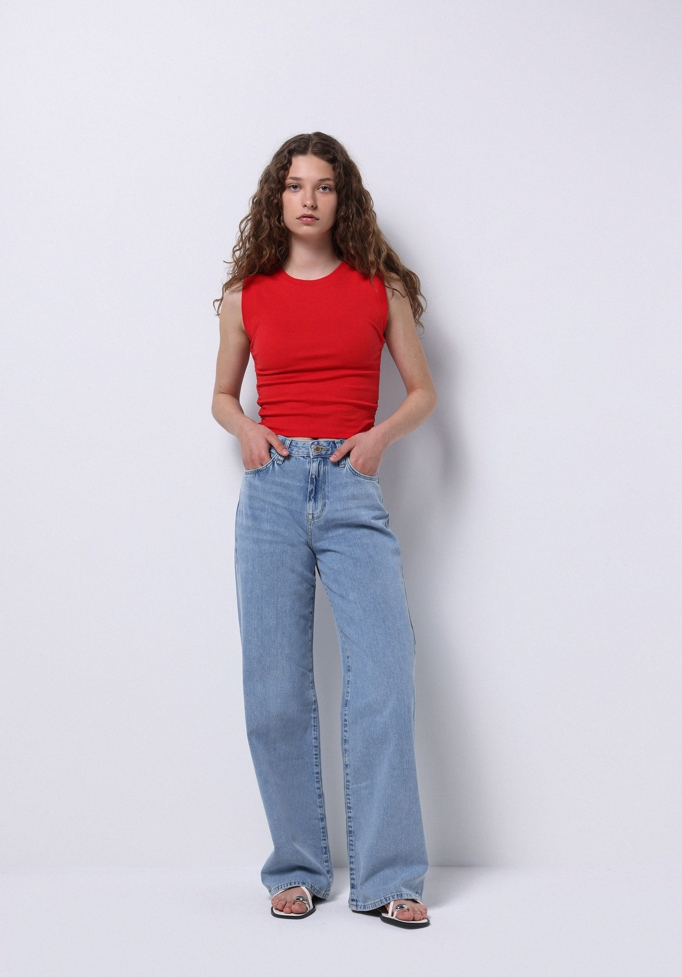 Regular Fit   Kadın İndigo Jean Pantolon