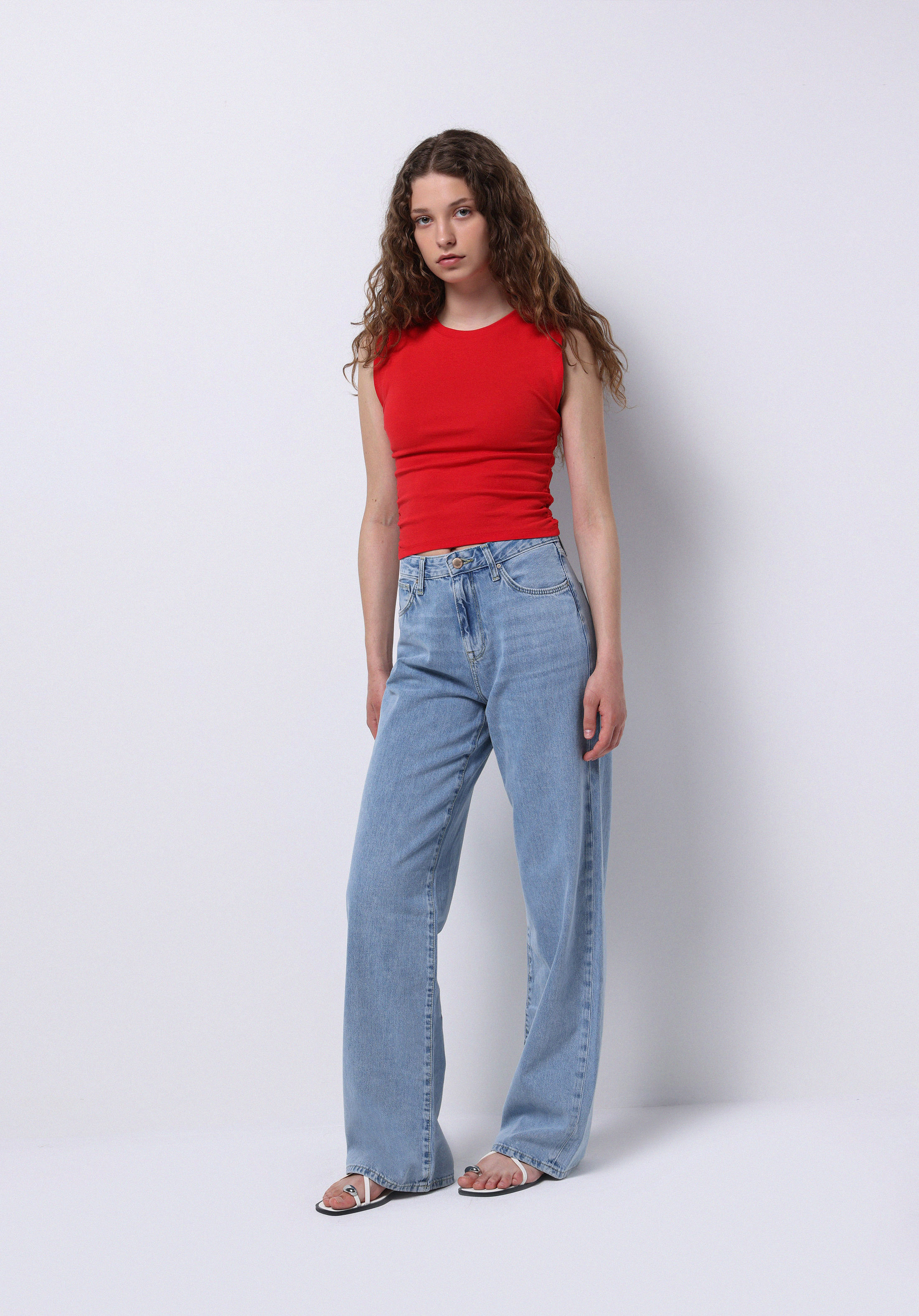 Regular Fit   Kadın İndigo Jean Pantolon