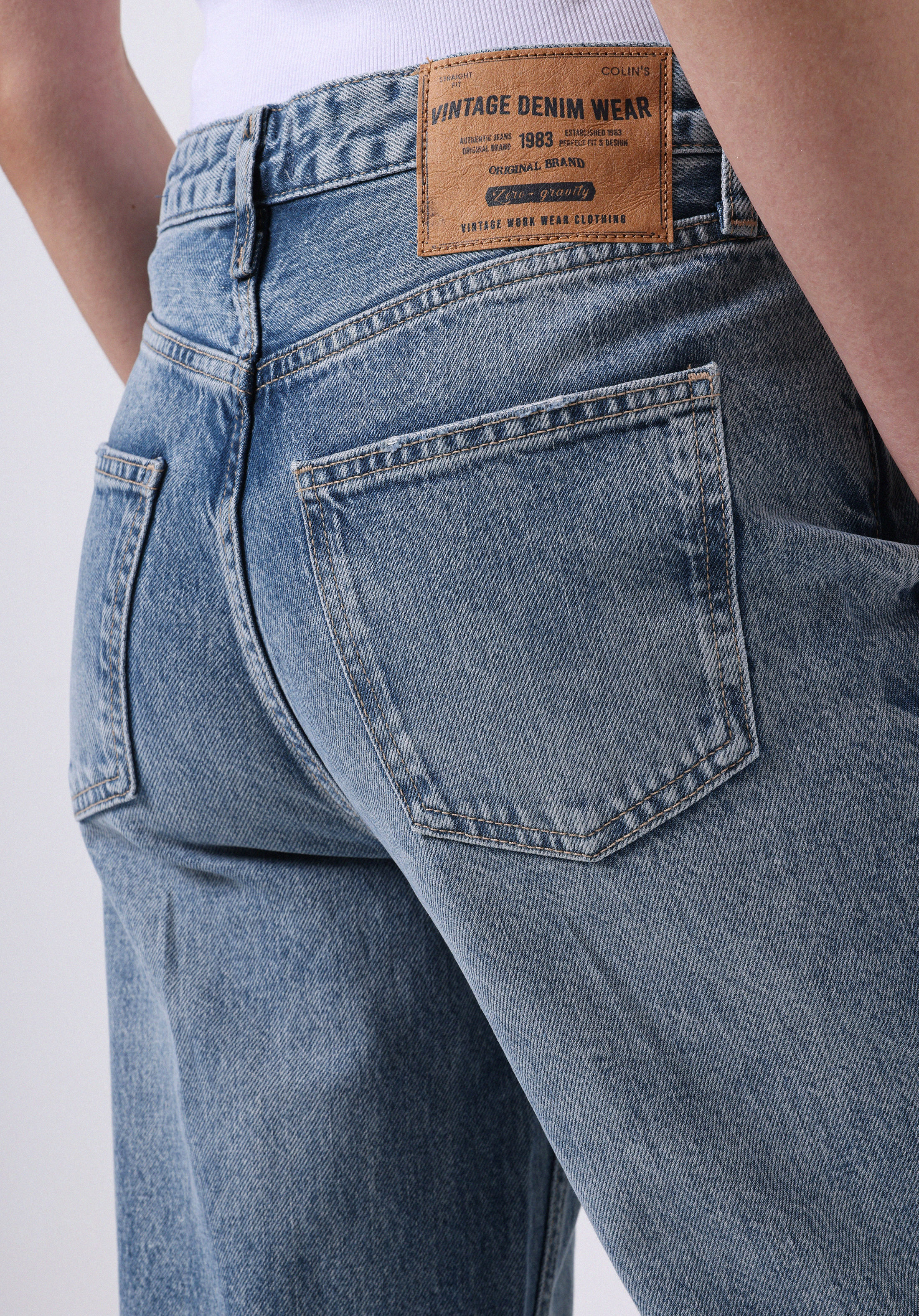 Regular Fit Yüksel Bel Geniş Paça Kadın İndigo Jean Pantolon