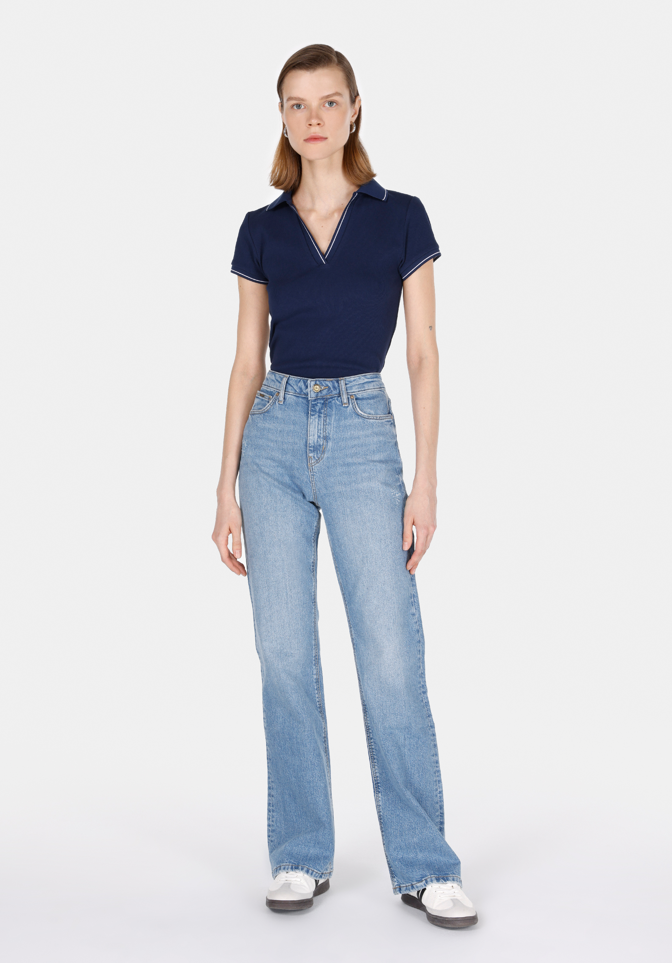 Regular Fit   Kadın İndigo Jean Pantolon