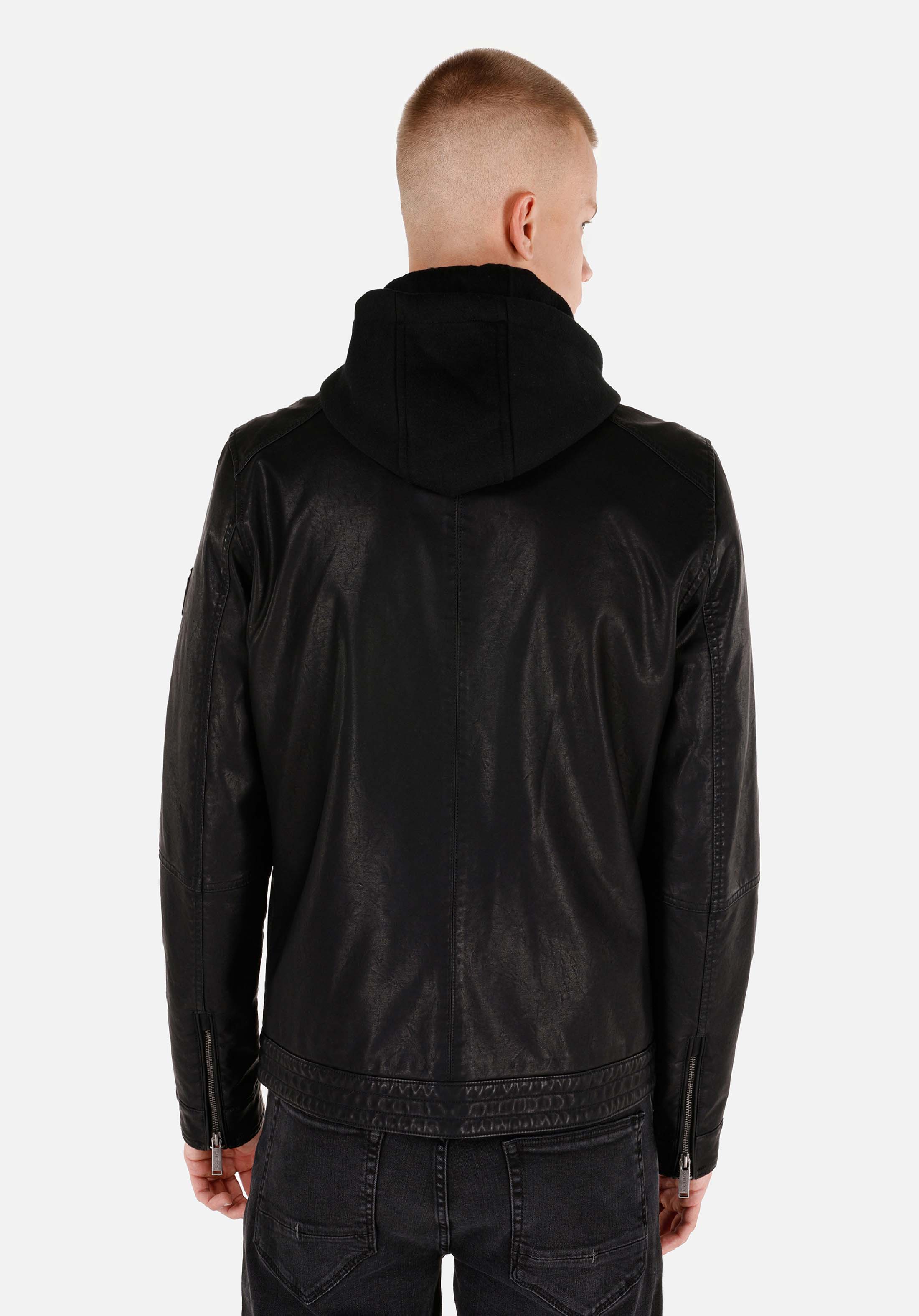 Slim Fit     Erkek Siyah Mont Pu