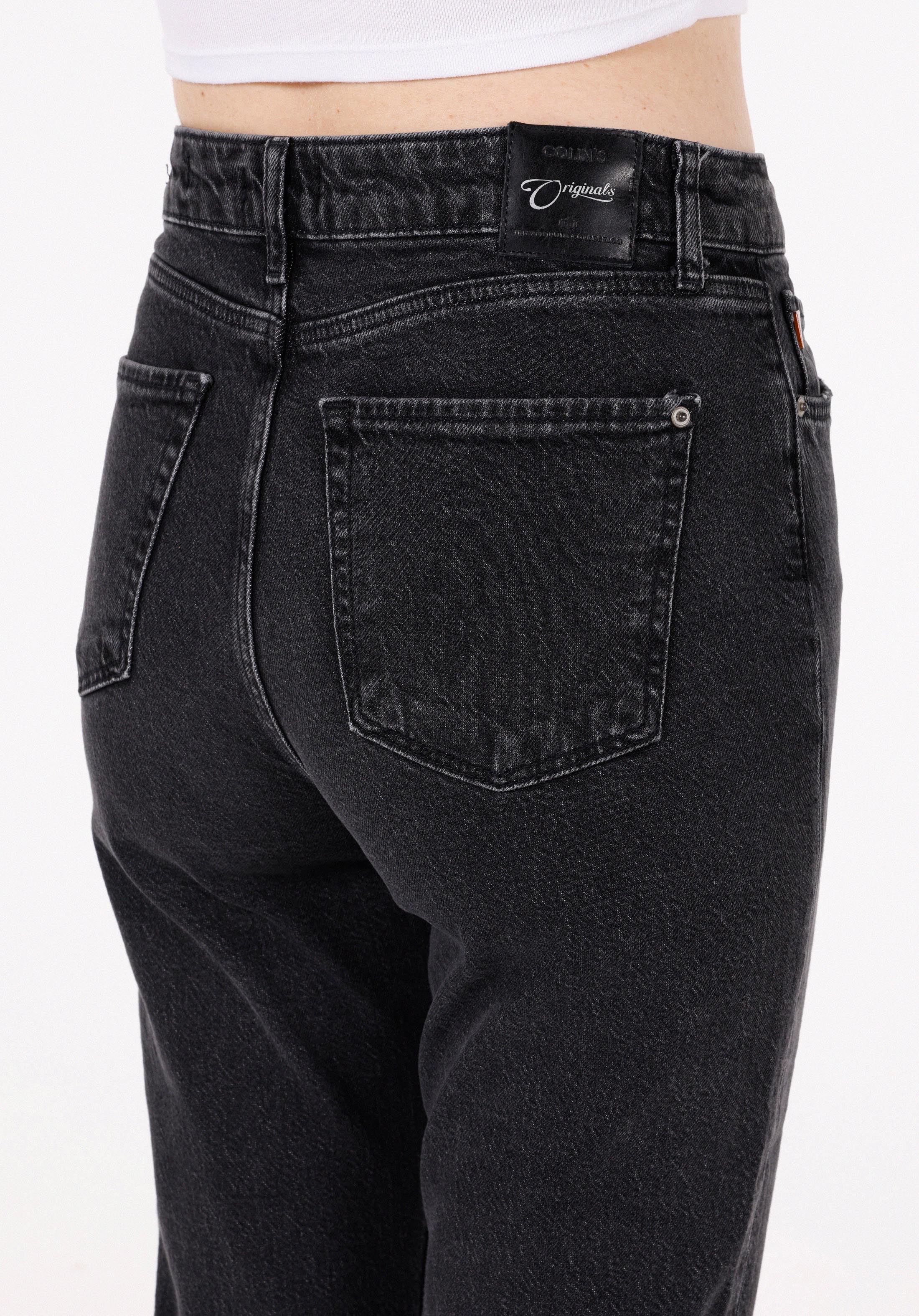 Regular Fit Orta Bel Slim Straight Leg Kadın Siyah Jean Pantolon