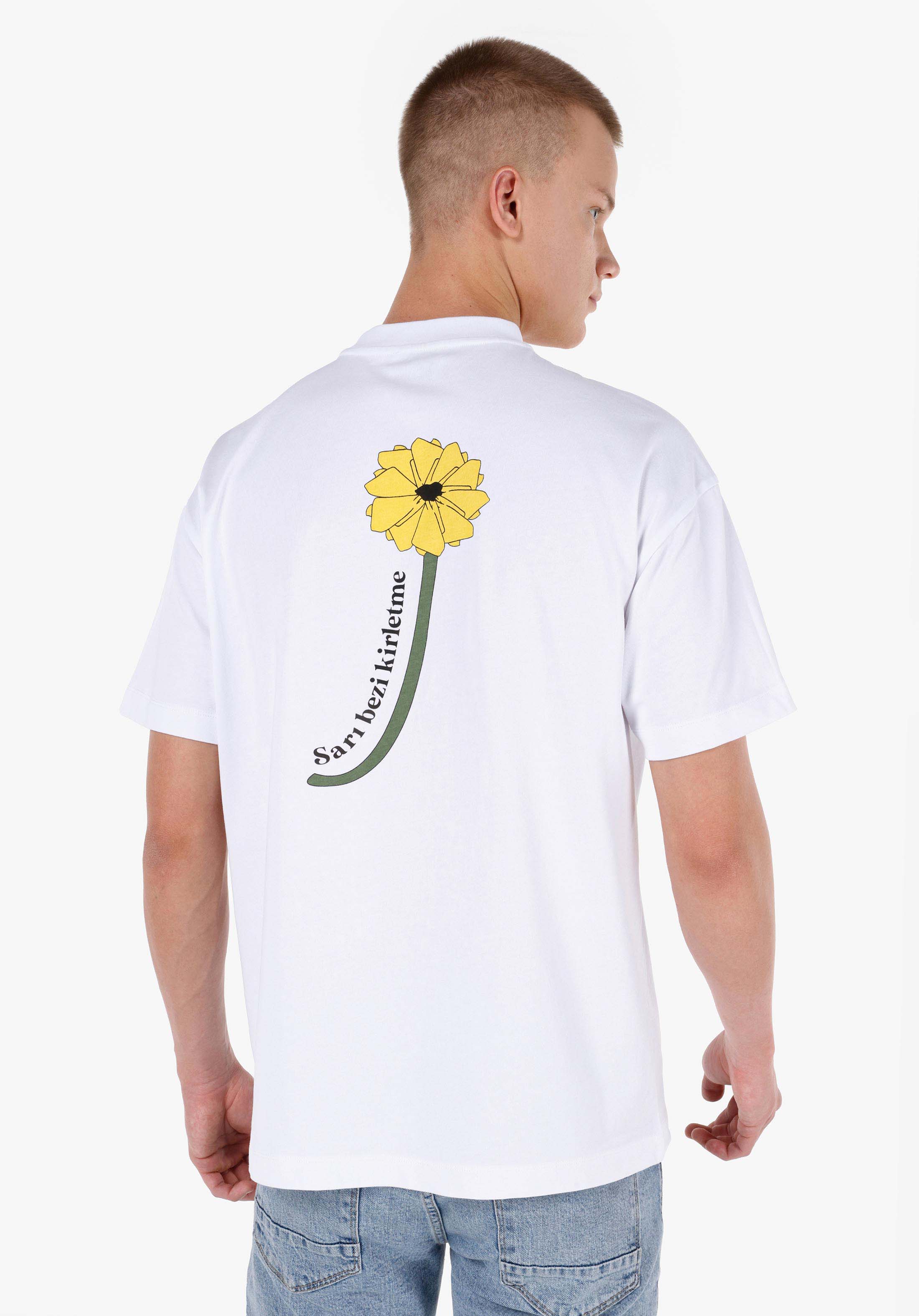Comfort Fit Yuvarlak Yaka  Kadın Beyaz Kısa Kol Tişört