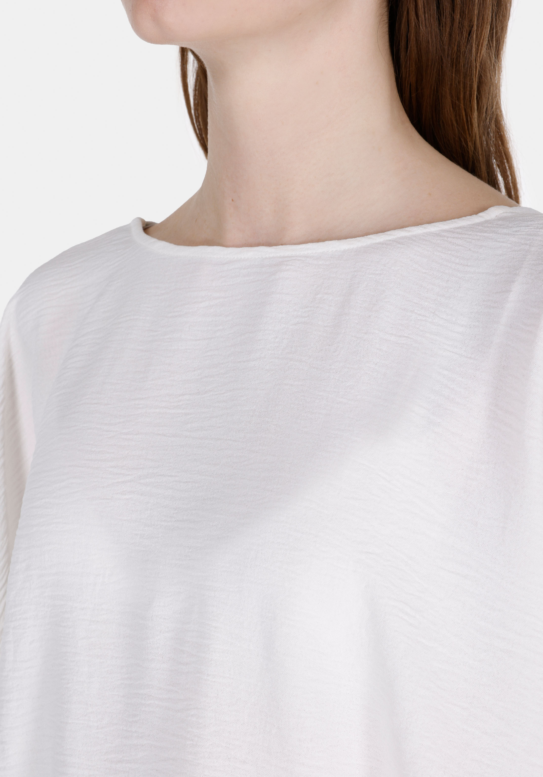 Regular Fit V Yaka Düz Kadın Beyaz Kısa Kol Gömlek