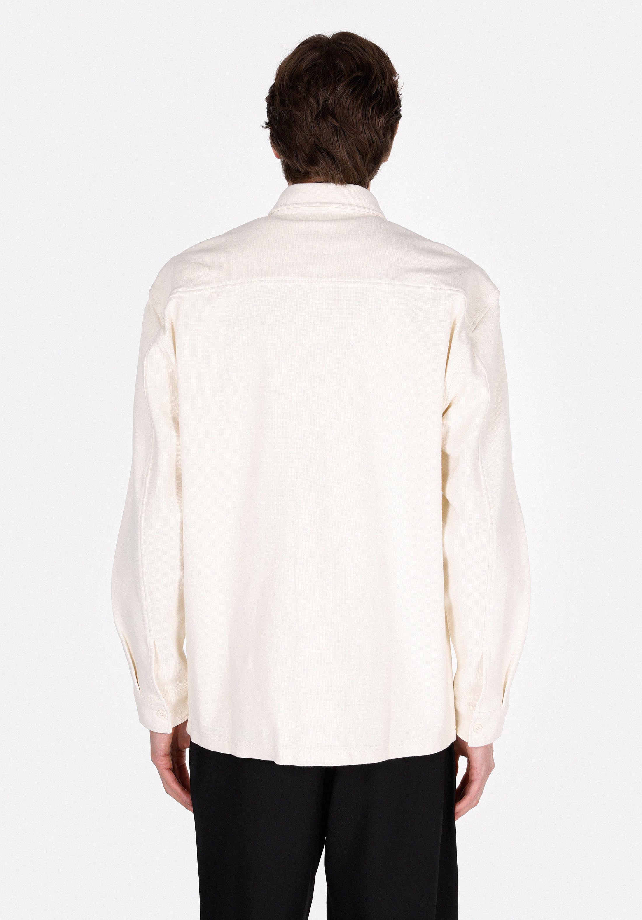 Regular Fit Shirt Neck Düz Erkek Ekru Uzun Kol Gömlek