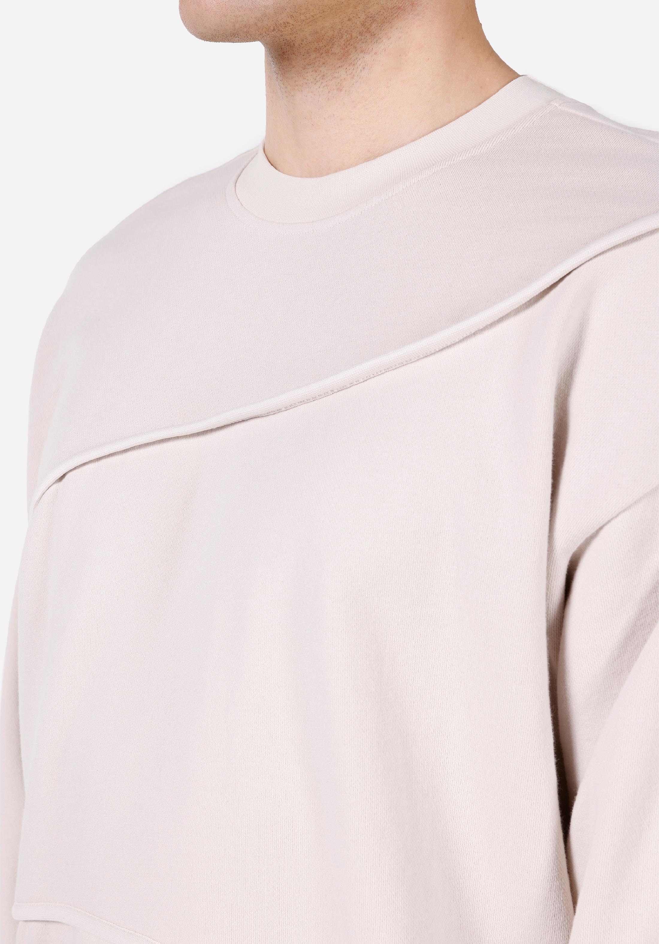 Oversize Fit   Erkek Taş Sweatshirt