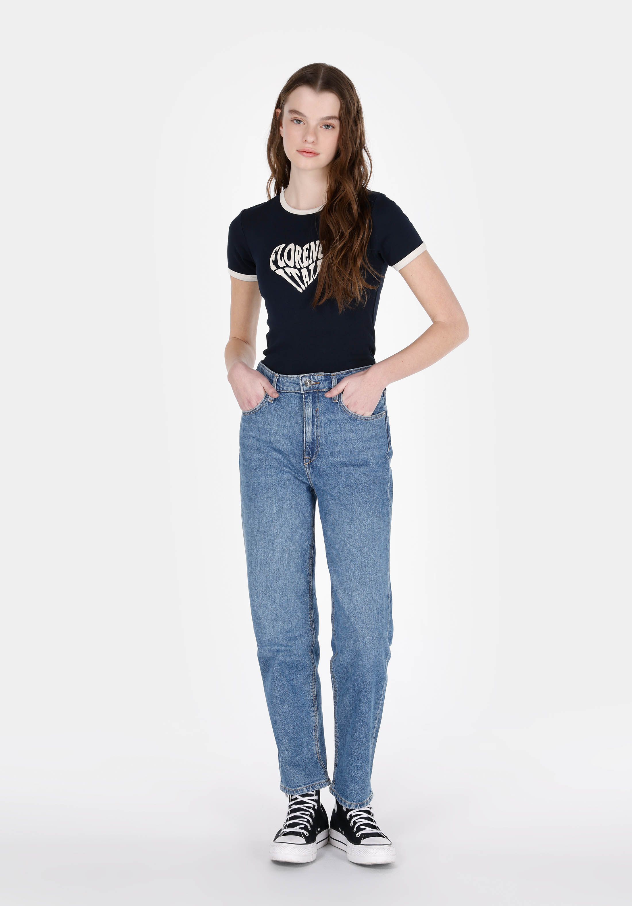 Straight Fit   Kadın İndigo Jean Pantolon