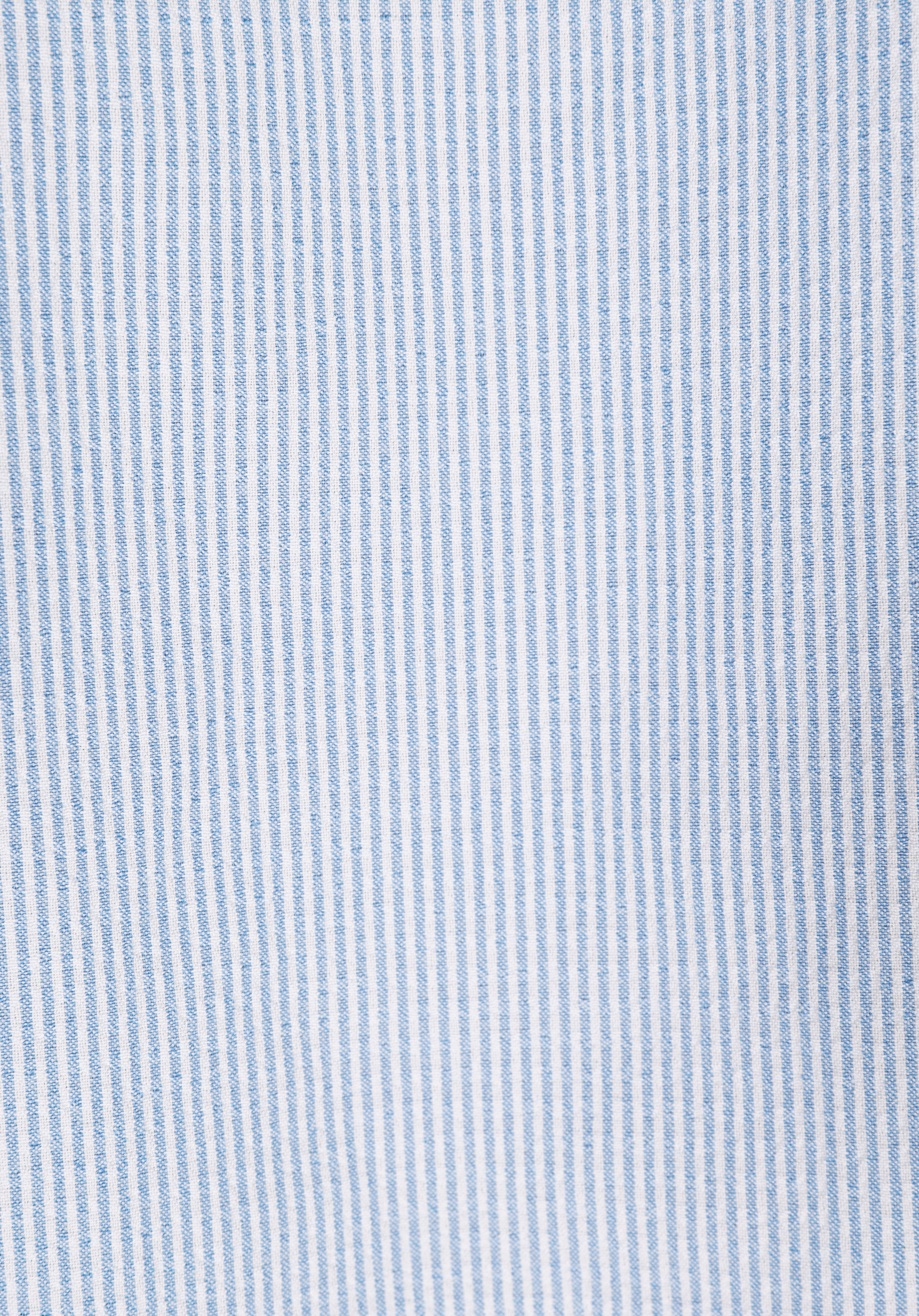 Regular Fit Shirt Neck Çizgili Erkek Mavi Uzun Kol Gömlek