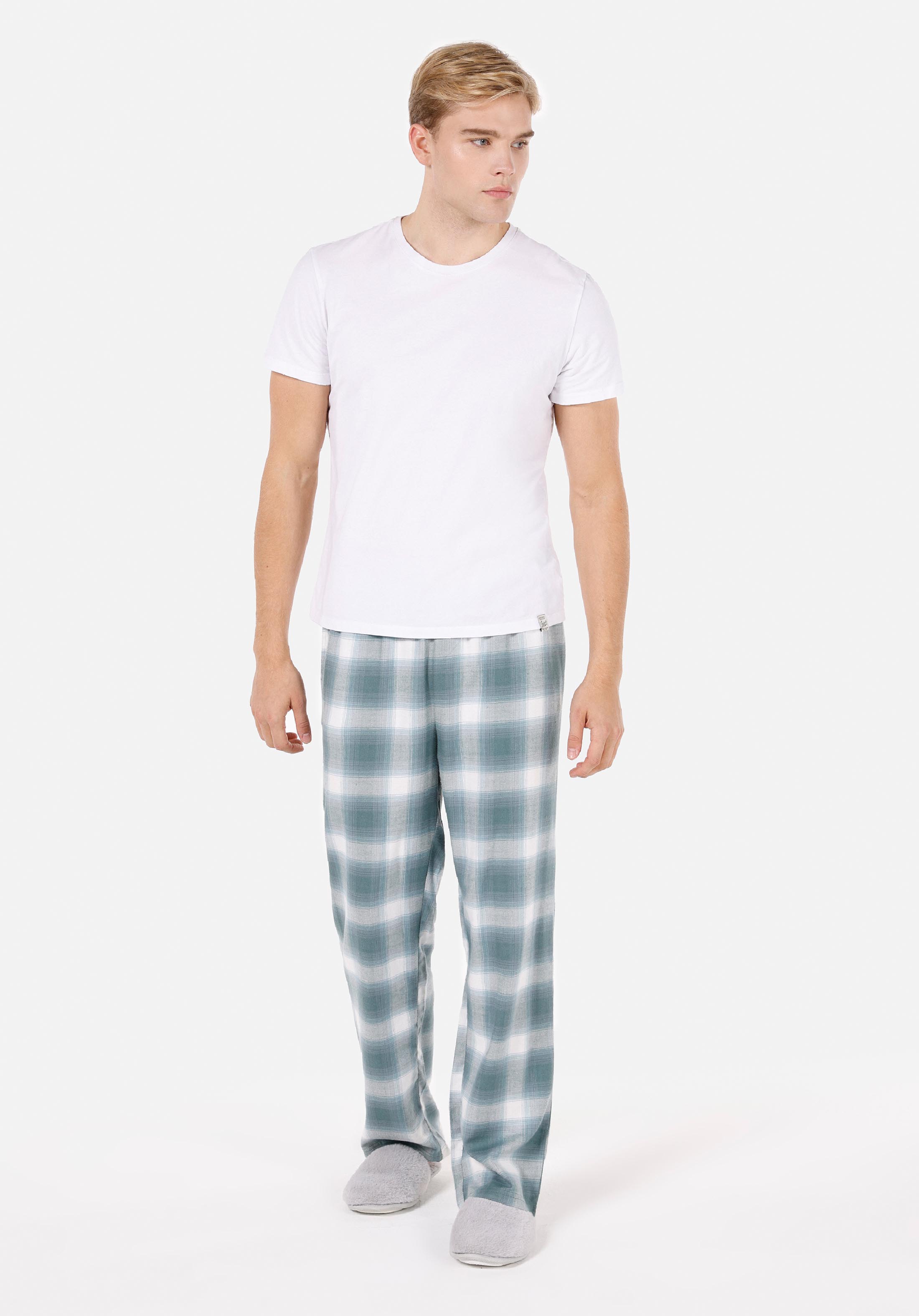 Comfort Fit Orta Bel Düz Paça Erkek Yeşil  Pantolon
