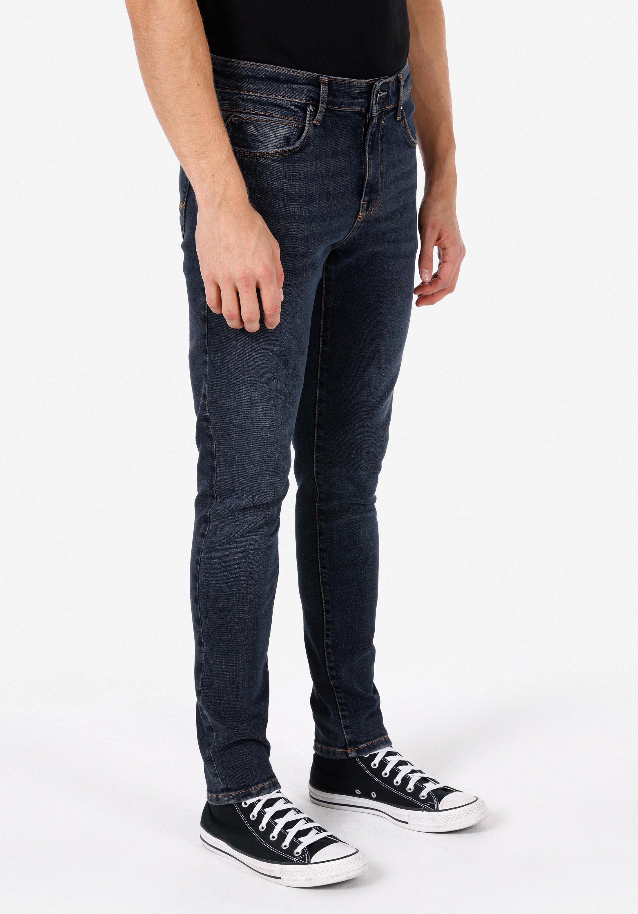 Slim Fit Düşük Bel Dar Paça Erkek Lacivert Jean Pantolon