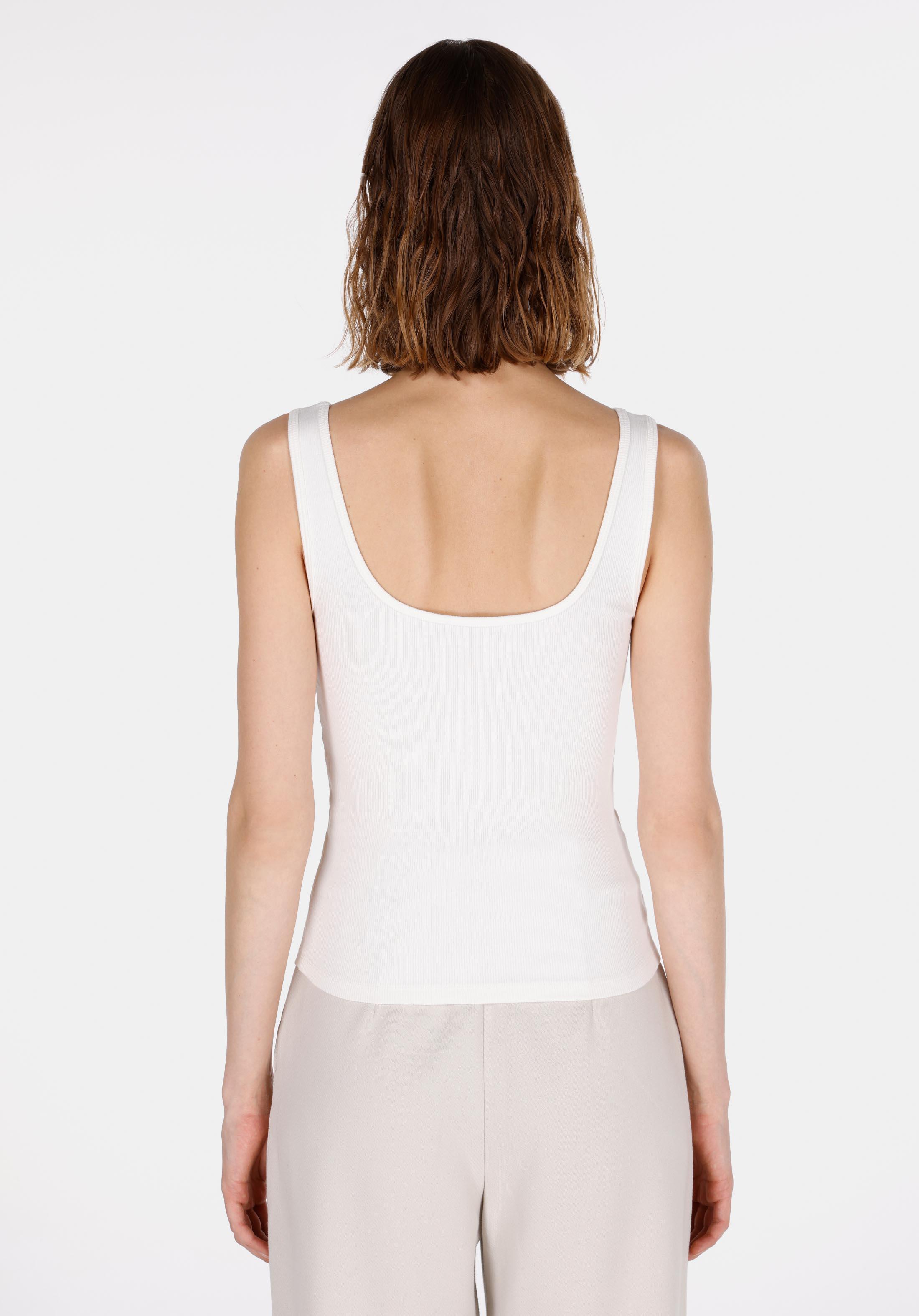 Slim Fit   Kadın Beyaz Atlet