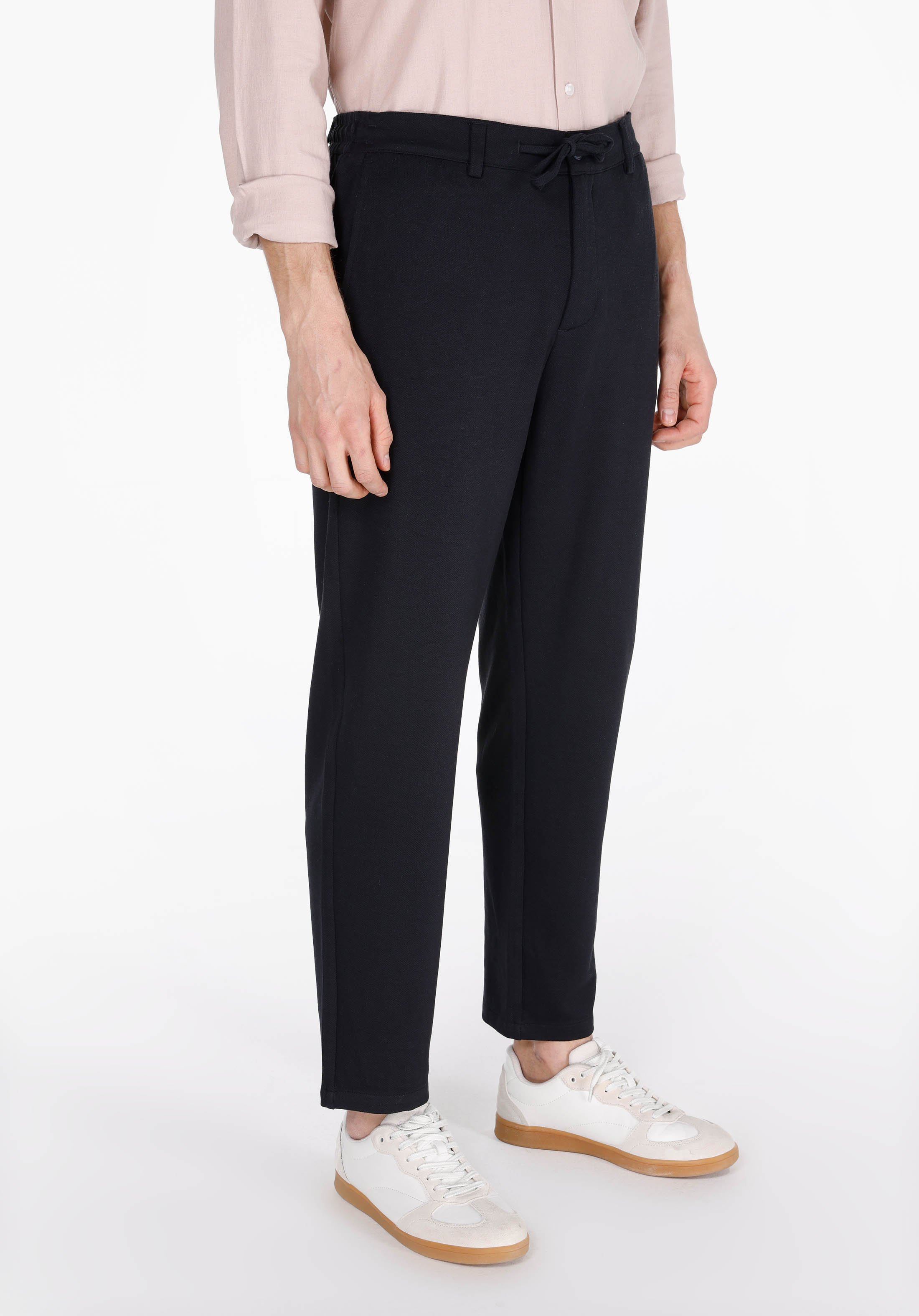 Regular Fit Orta Bel Düz Paça Erkek Lacivert  Pantolon