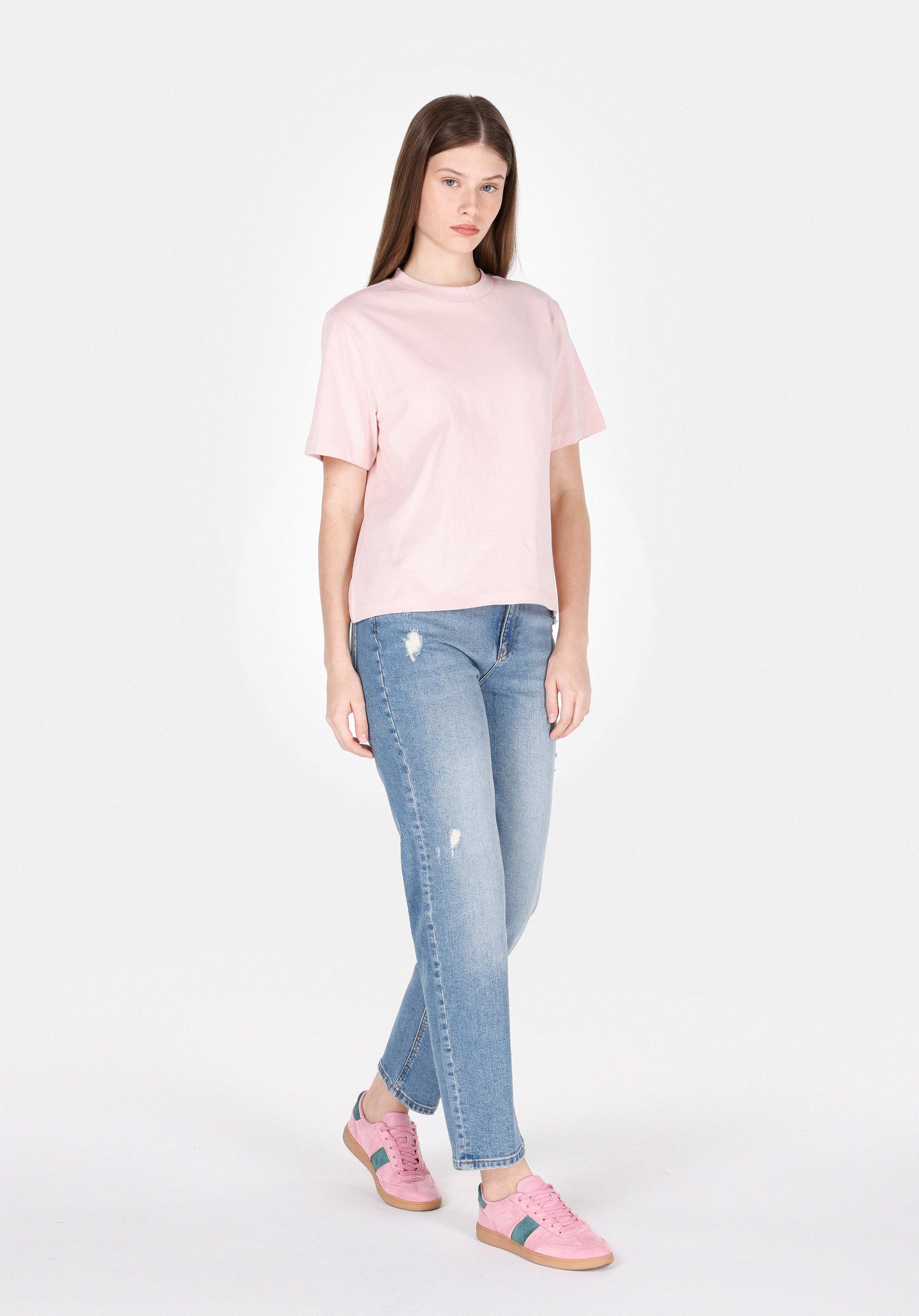 Straight Fit Yüksel Bel Düz Paça Kadın İndigo Jean Pantolon