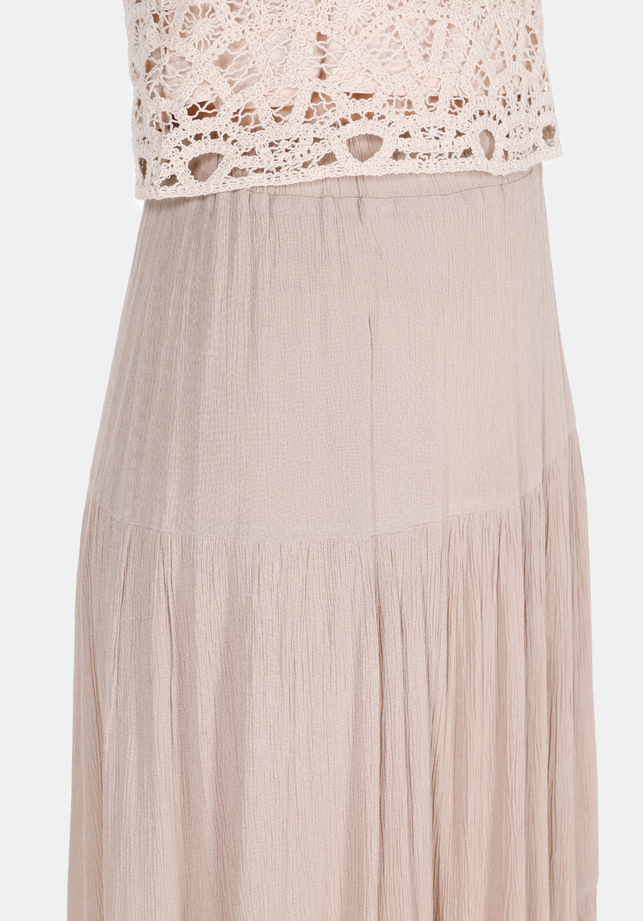 Maxi Length Düz  Kadın Bej Etek