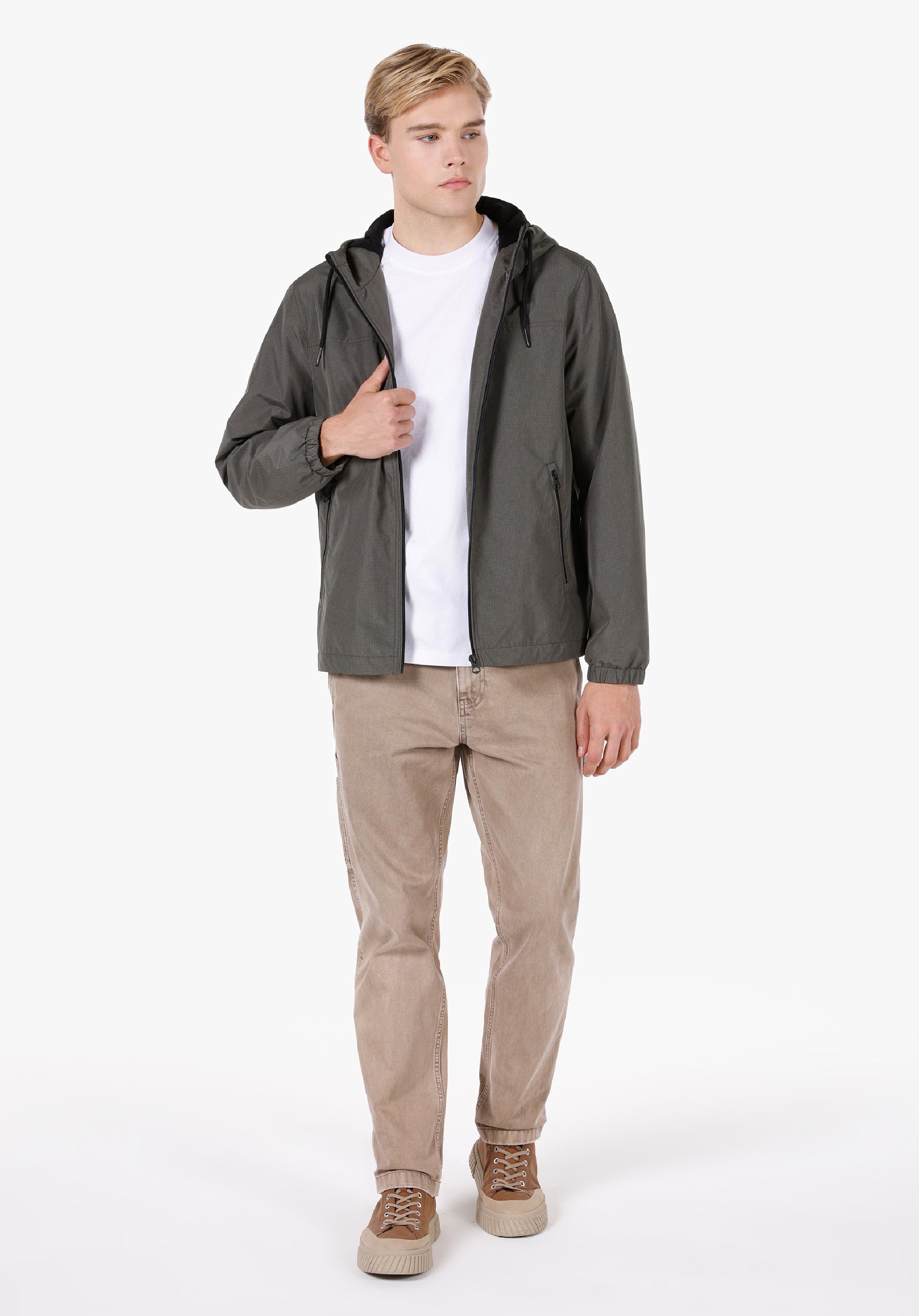 Regular Fit     Erkek Yeşil Yağmurluk