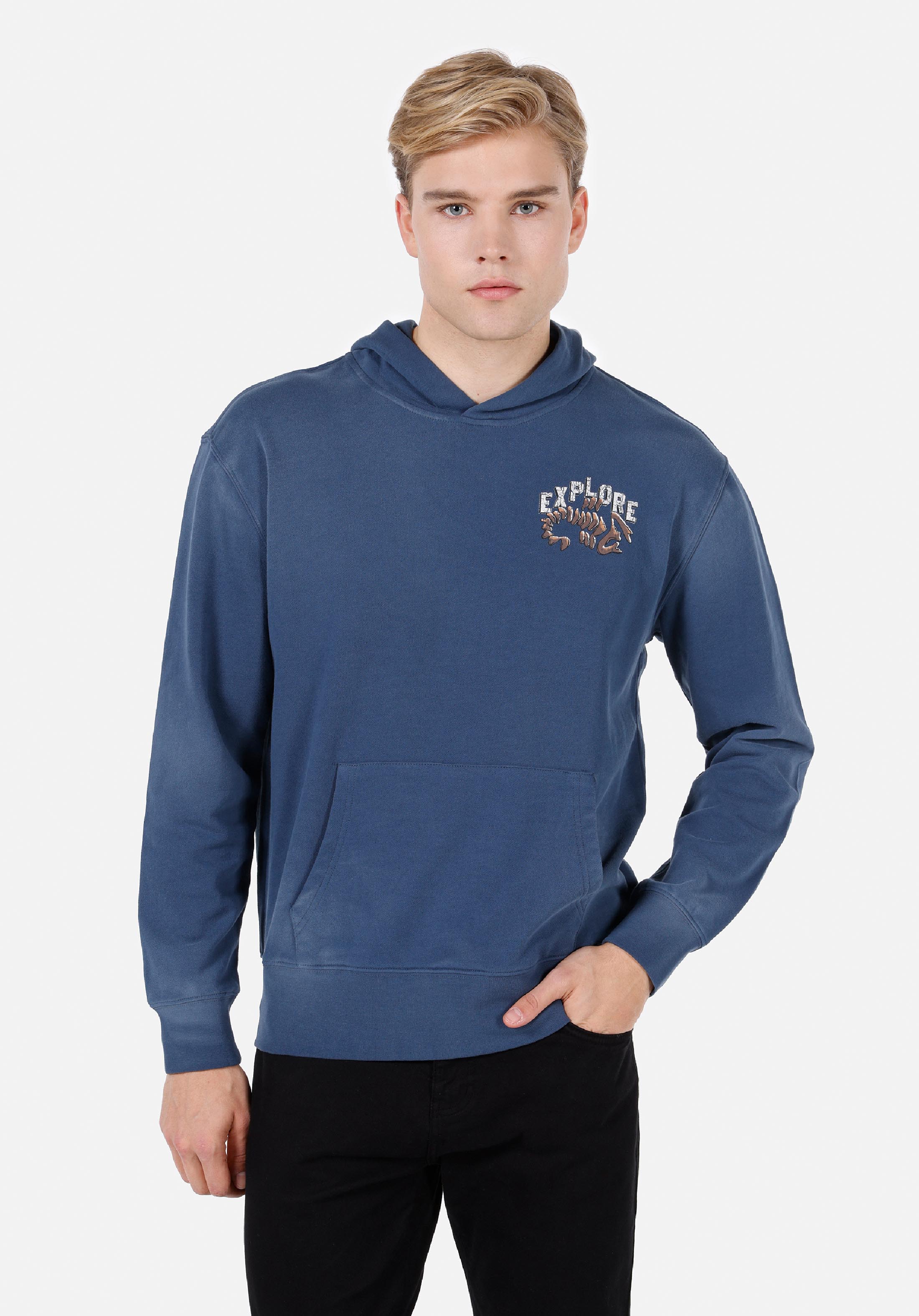 Regular Fit   Erkek Mavi Sweatshirt