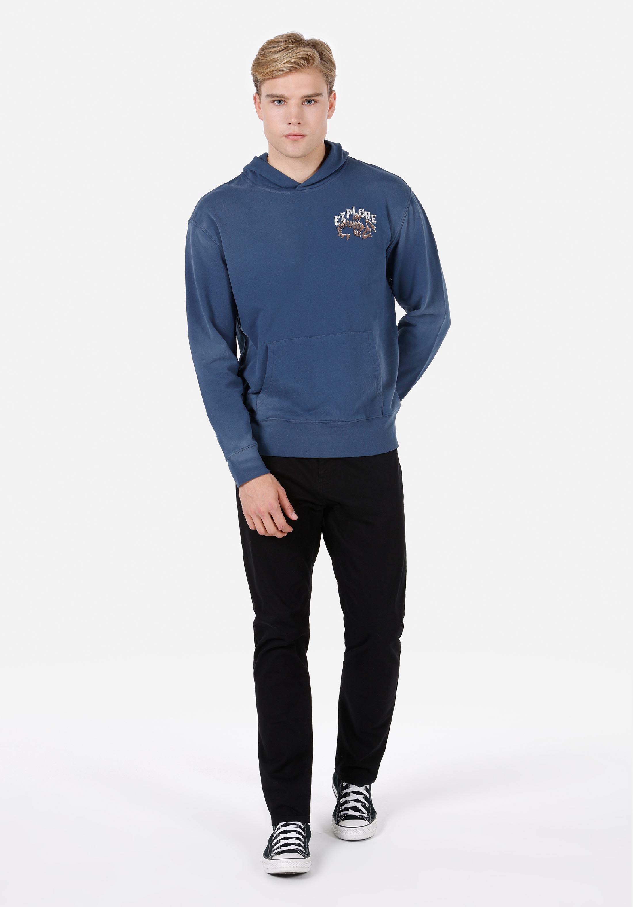 Regular Fit   Erkek Mavi Sweatshirt
