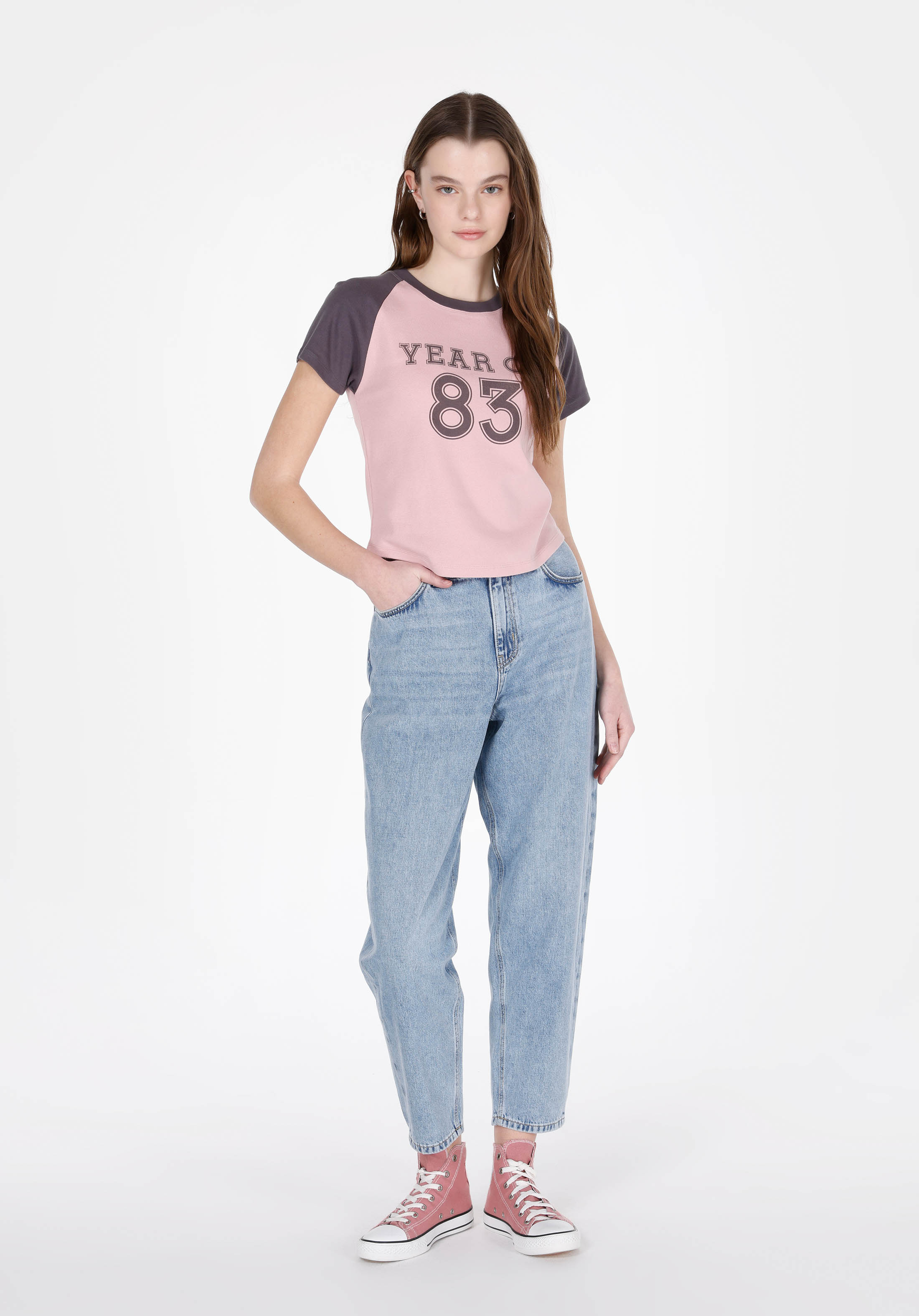 Barrel Fit   Kadın İndigo Jean Pantolon